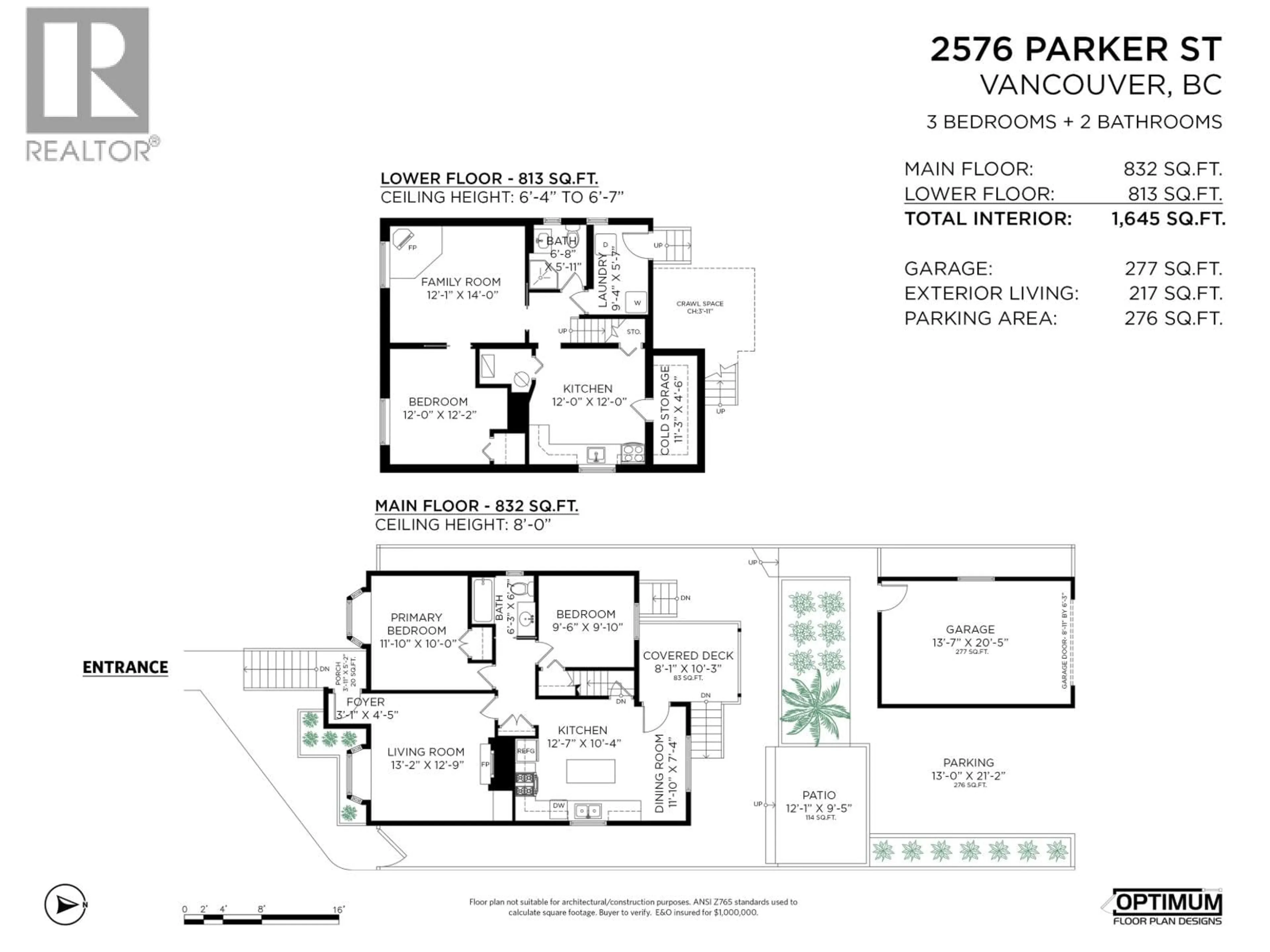 Floor plan for 2576 PARKER STREET, Vancouver British Columbia V5K2T3