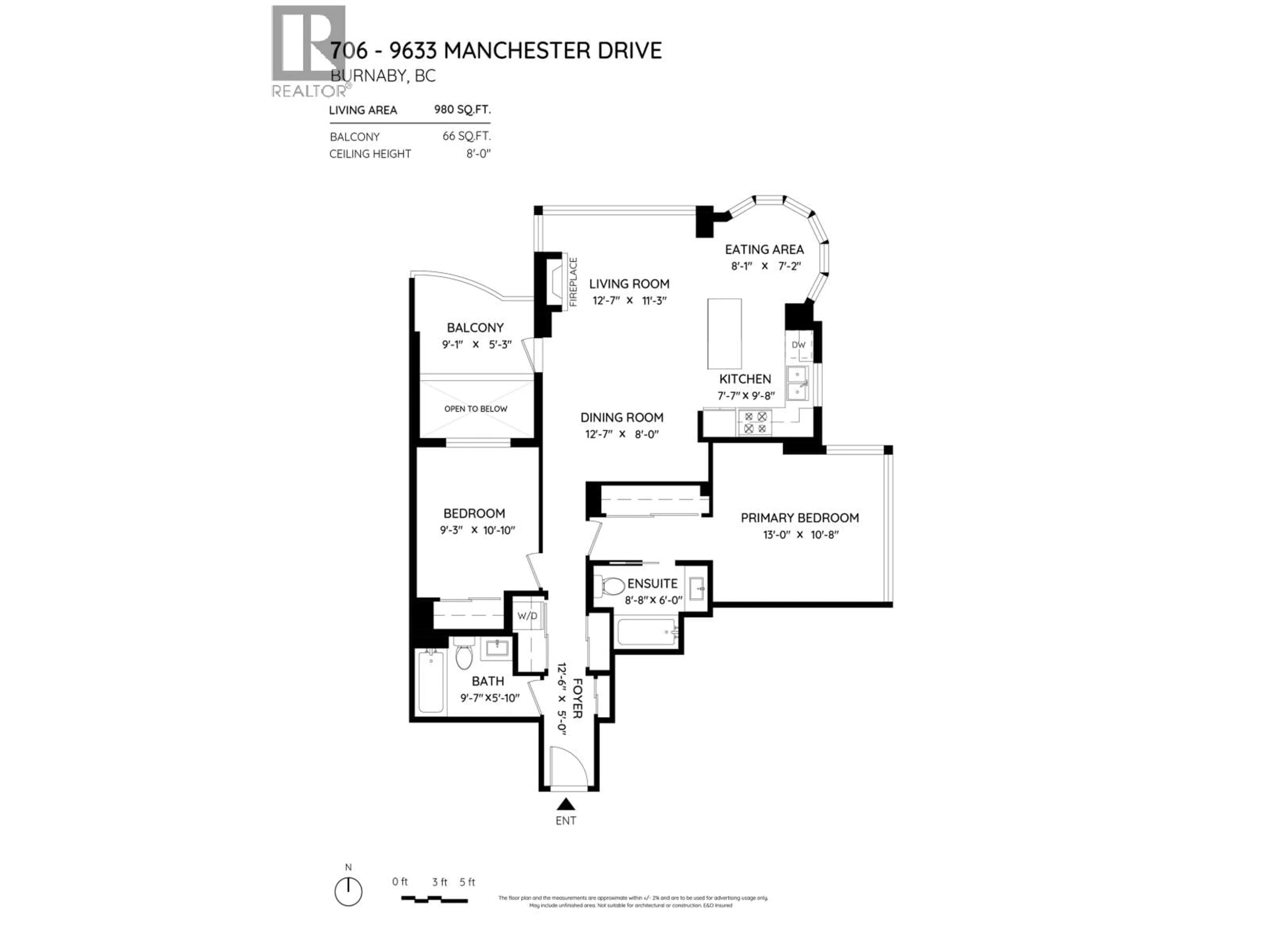 Floor plan for 706 - 9633 MANCHESTER DRIVE, Burnaby British Columbia V3N4Y9