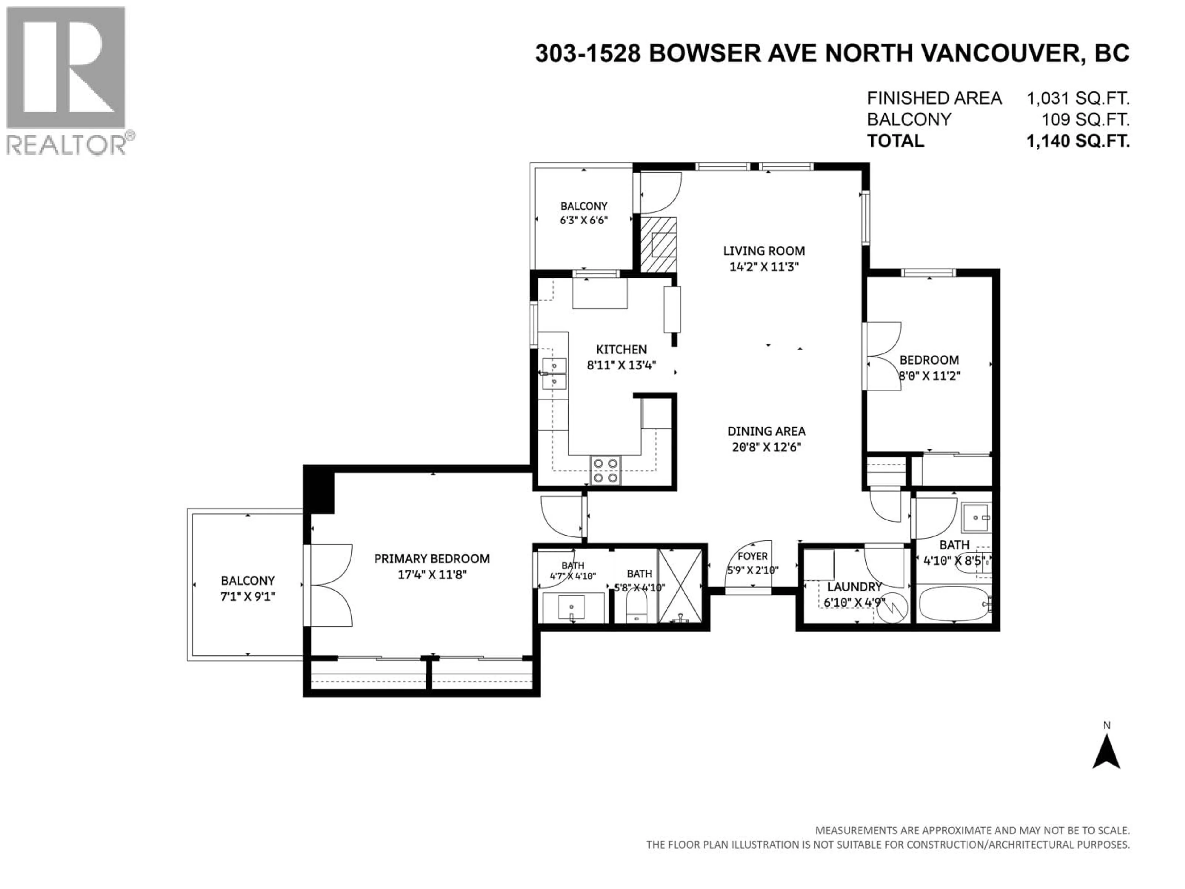 Floor plan for 303 - 1528 BOWSER AVENUE, North Vancouver British Columbia V7P2Y3