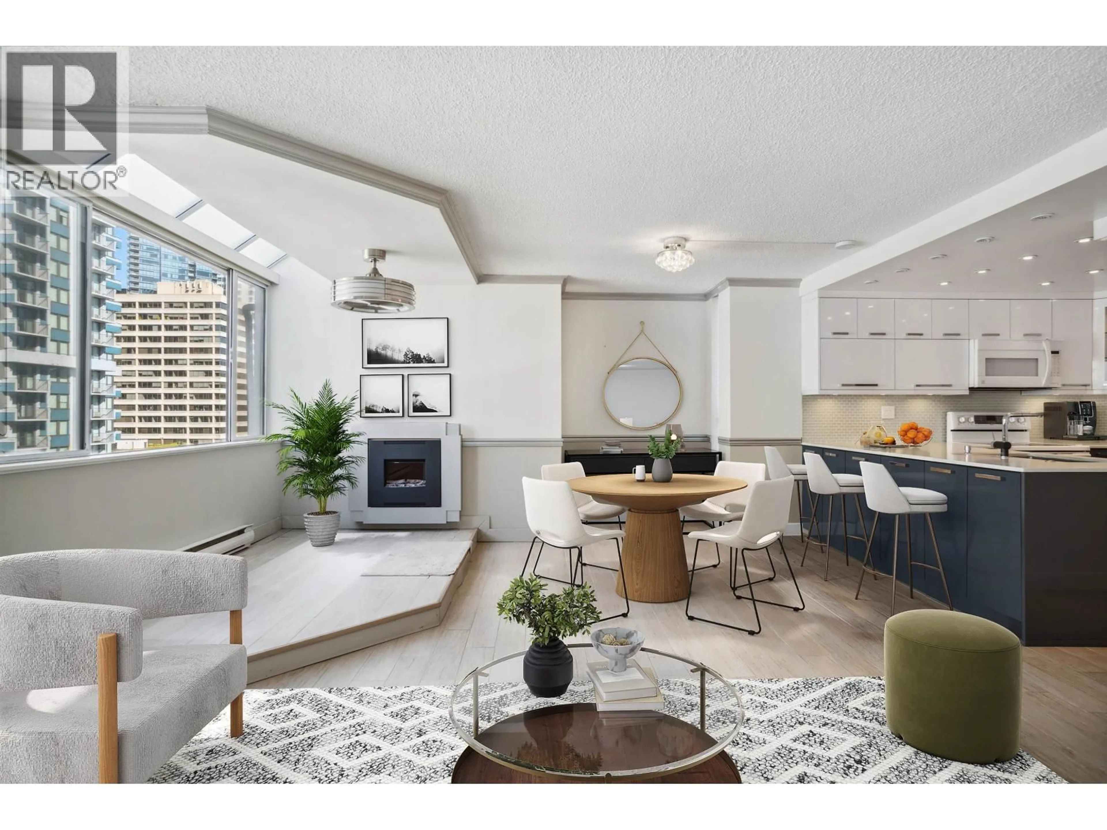 Open concept kitchen, ceramic/tile floor for 702 - 1270 ROBSON STREET, Vancouver British Columbia V6E3Z6