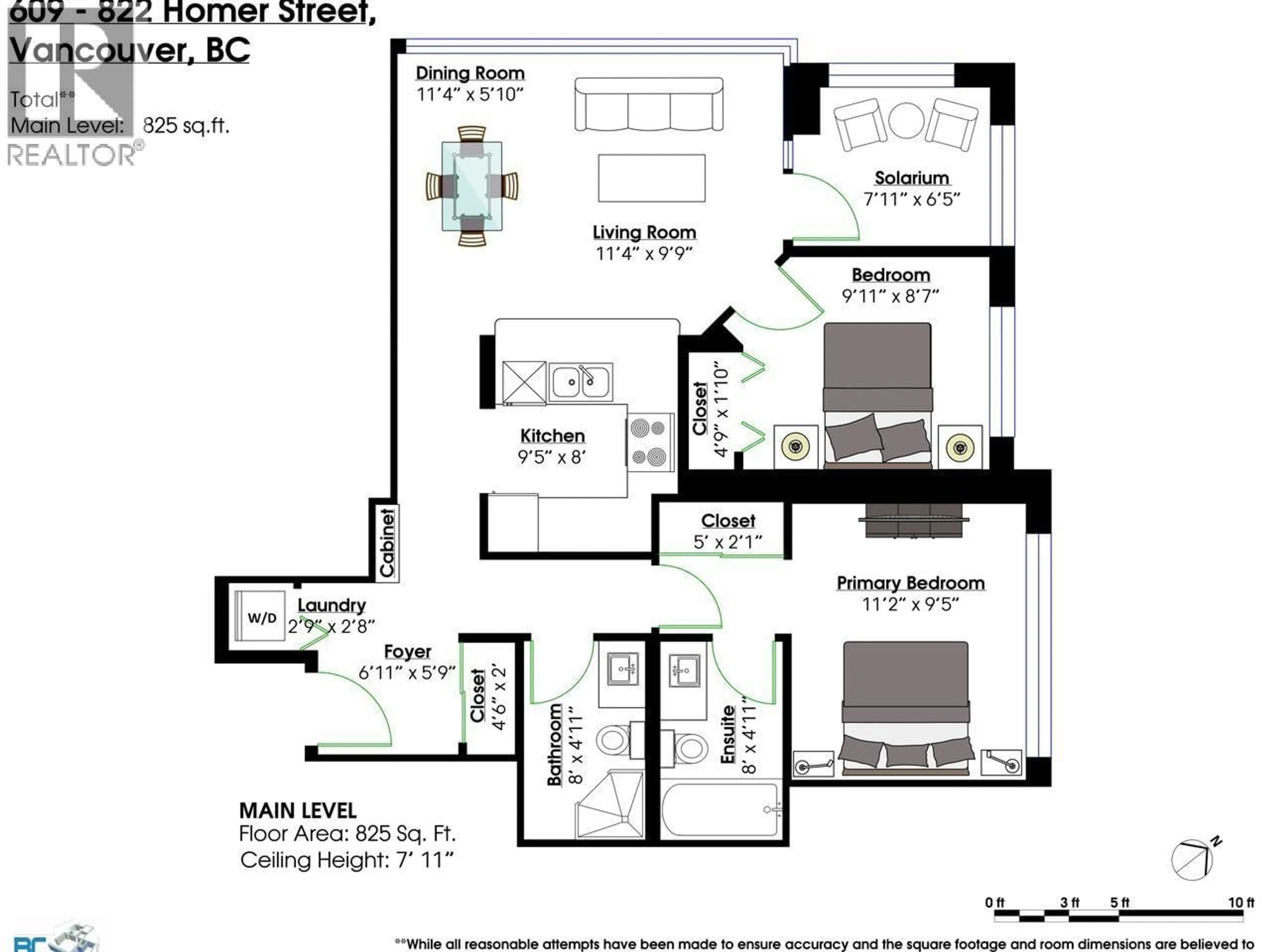 Floor plan for 609 - 822 HOMER STREET, Vancouver British Columbia V6B6M3