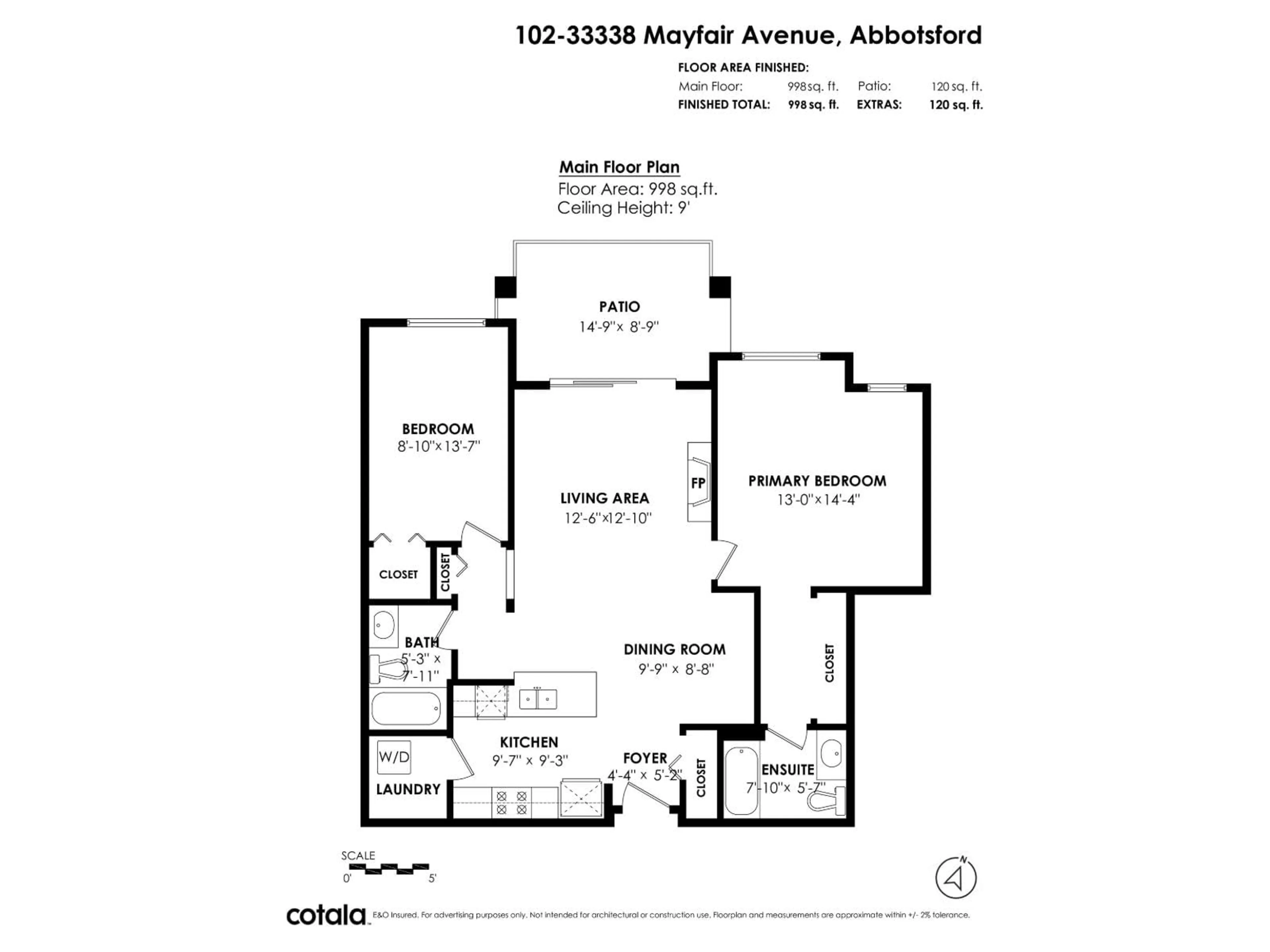 Floor plan for 102 - 33338 MAYFAIR AVENUE, Abbotsford British Columbia V2S0A4