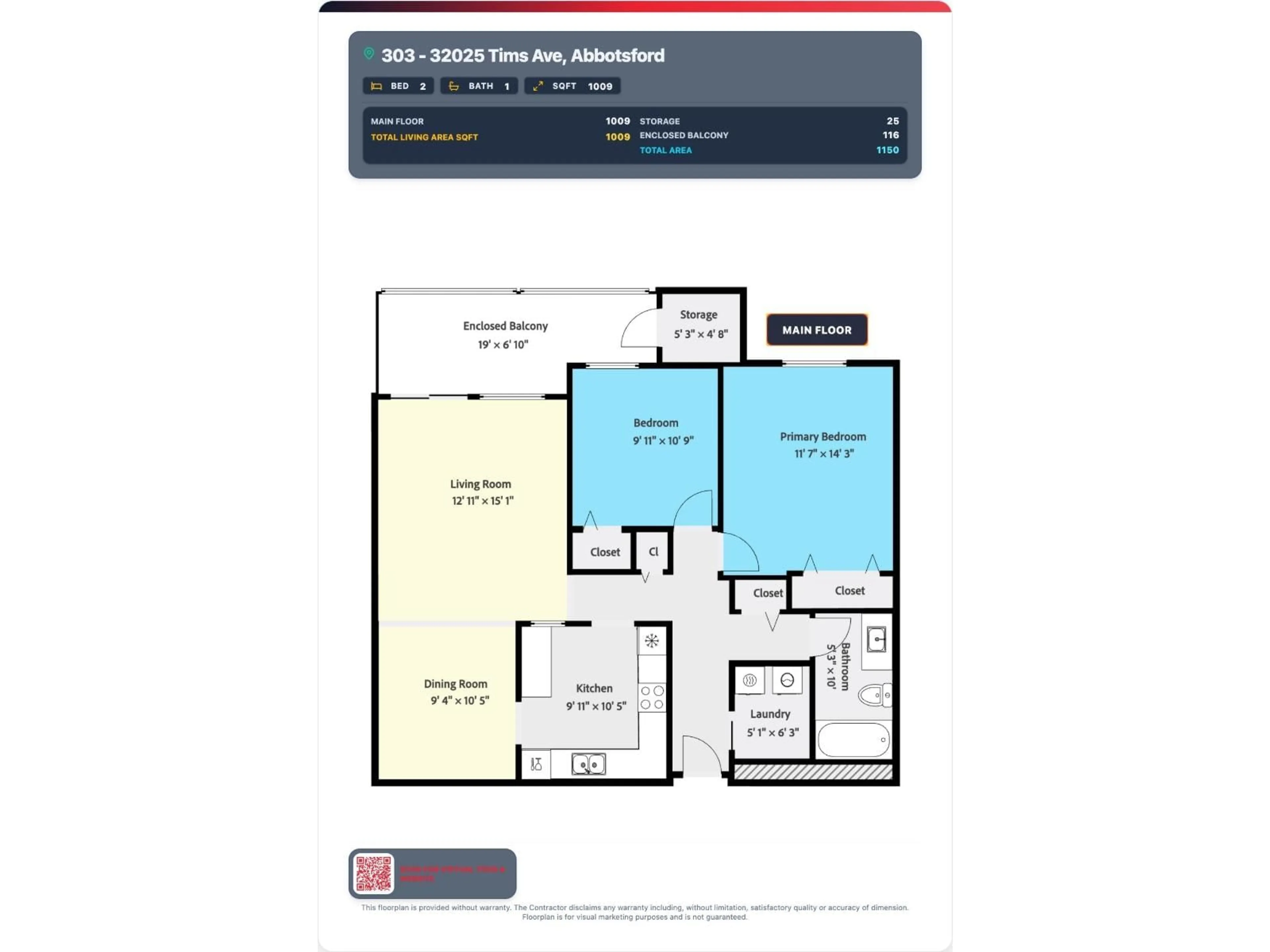 Floor plan for 303 - 32025 TIMS AVENUE, Abbotsford British Columbia V2T2H3