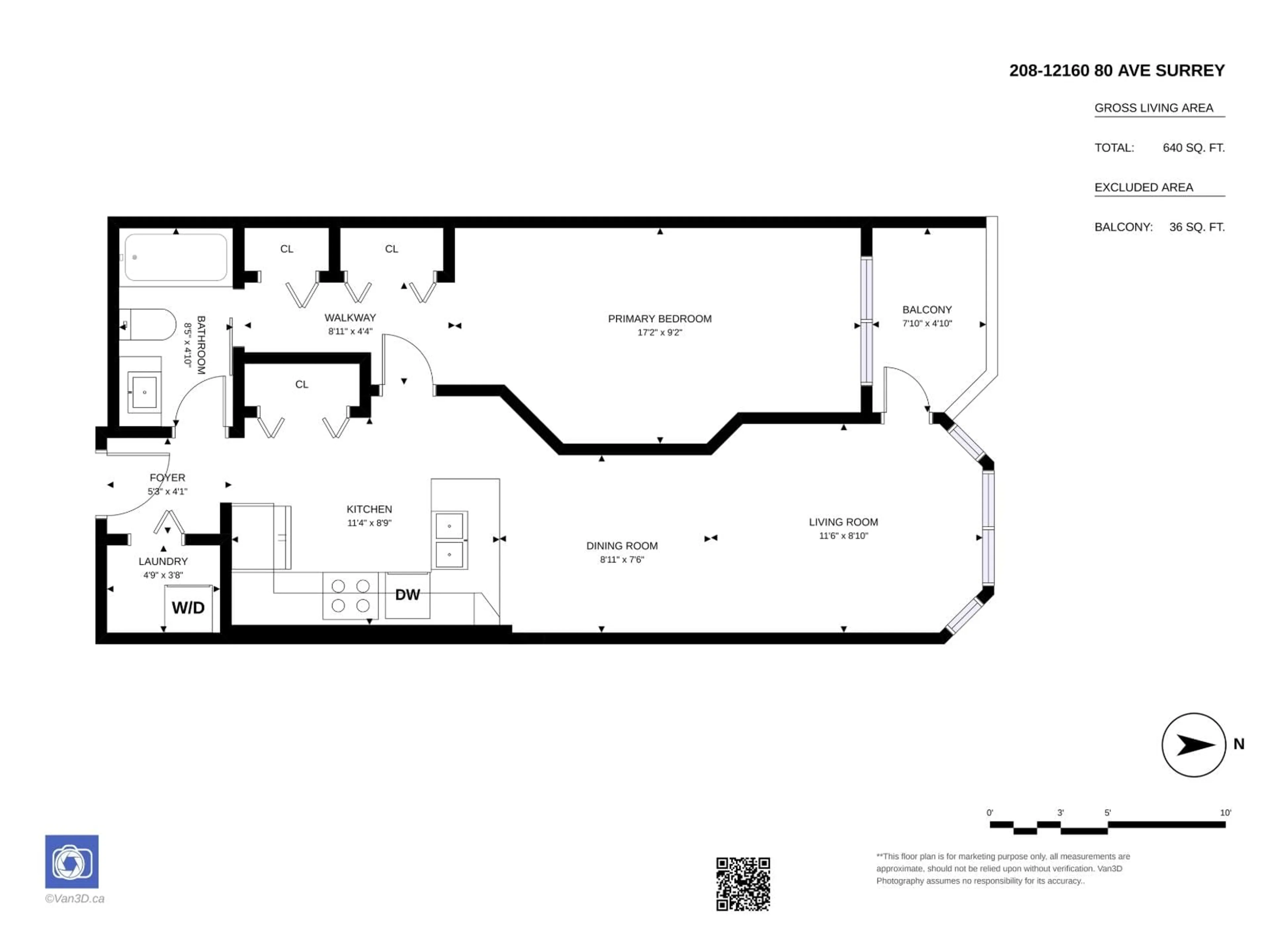 Floor plan for 208 - 12160 80 AVENUE, Surrey British Columbia V3W0V3