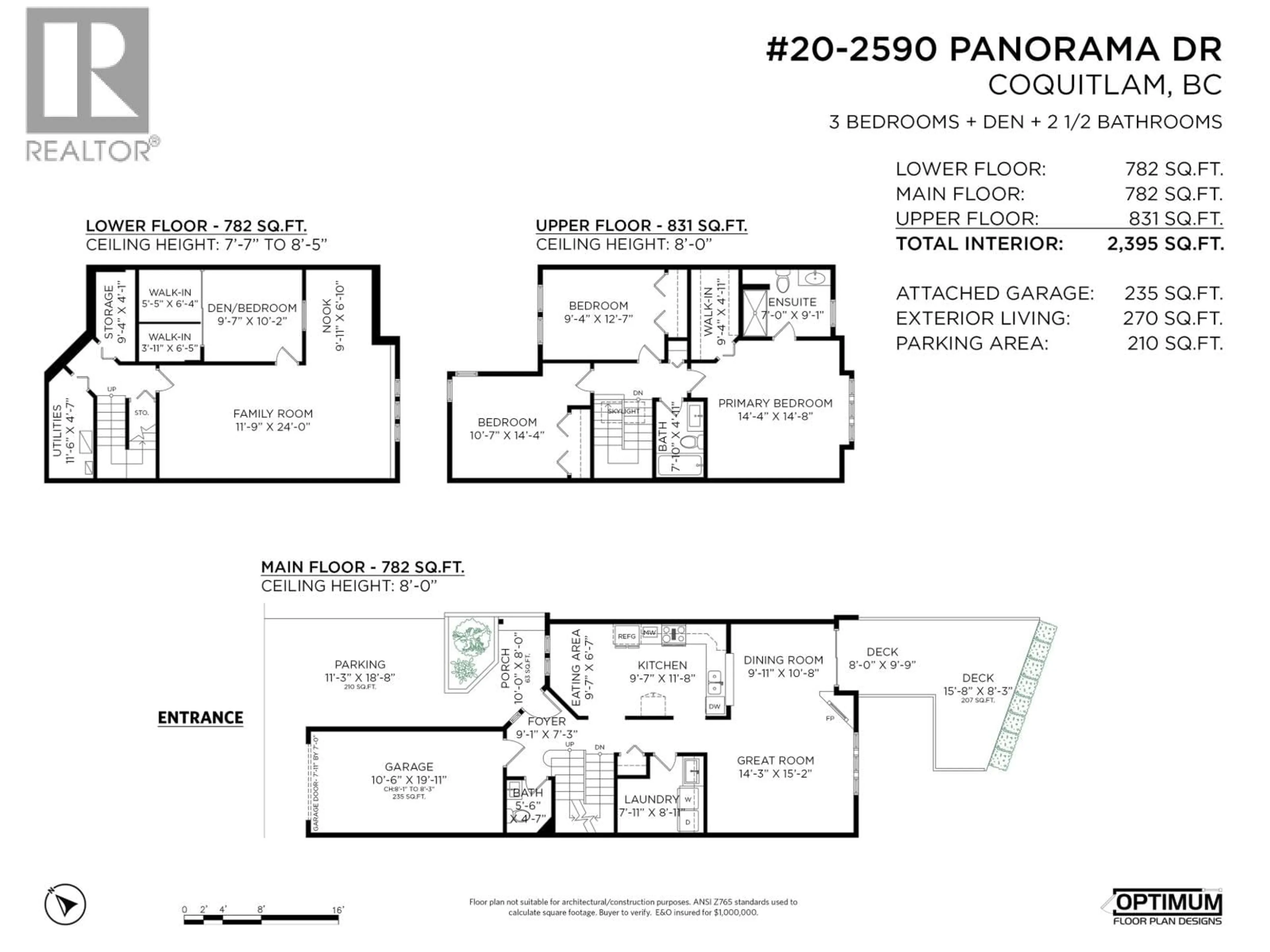 Floor plan for 20 - 2590 PANORAMA DRIVE, Coquitlam British Columbia V3E2W9