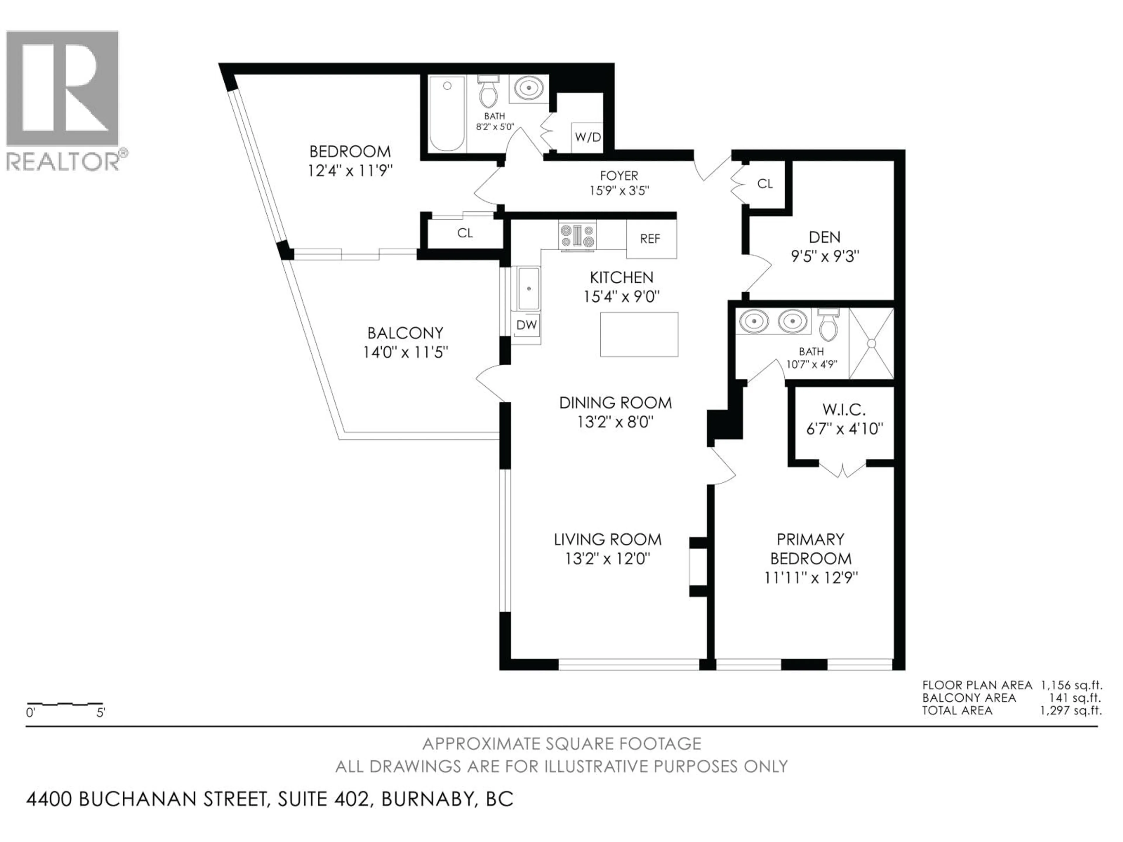 Floor plan for 402 - 4400 BUCHANAN STREET, Burnaby British Columbia V5C0E3