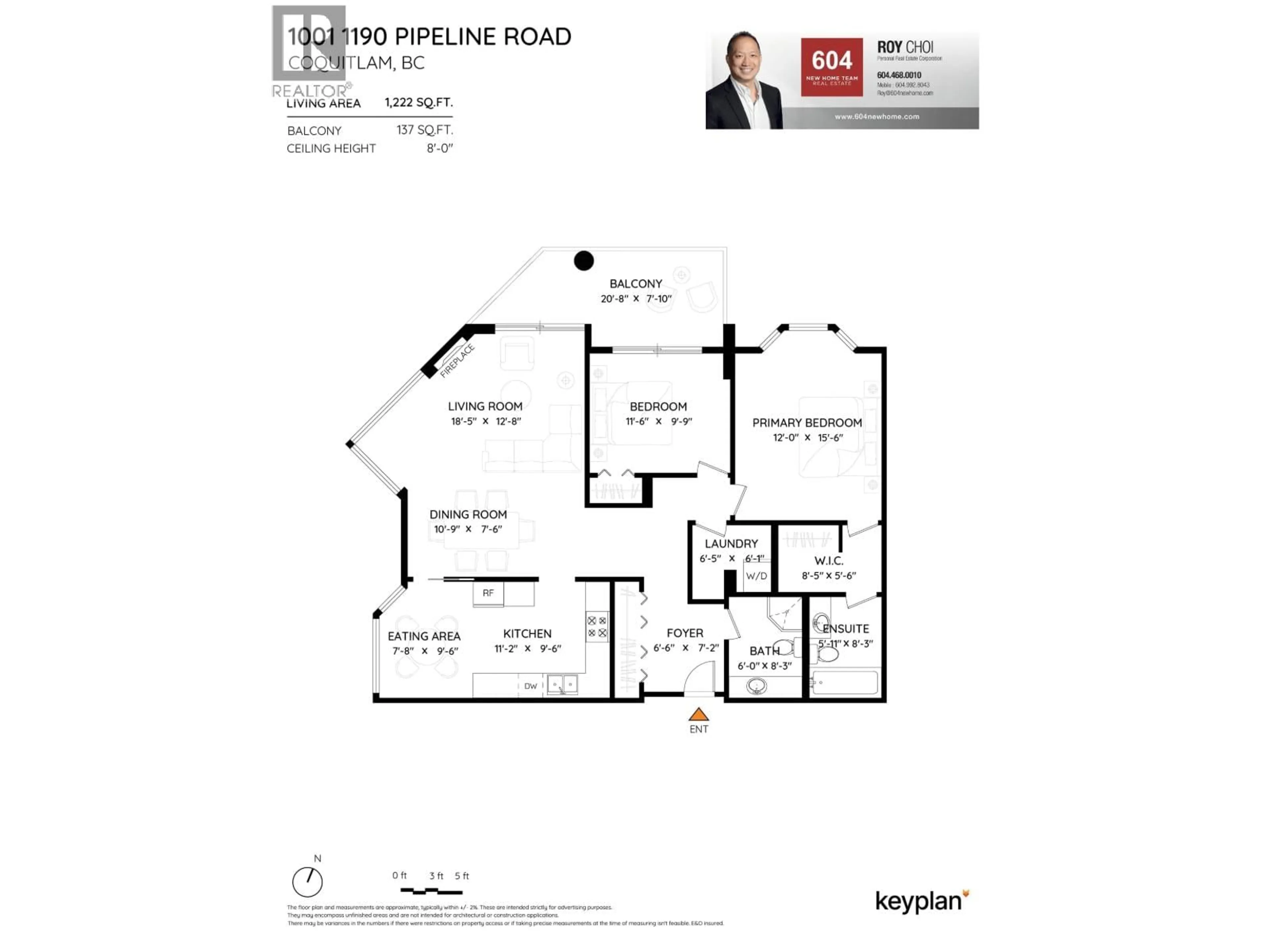 Floor plan for 1001 - 1190 PIPELINE ROAD, Coquitlam British Columbia V3B7T9