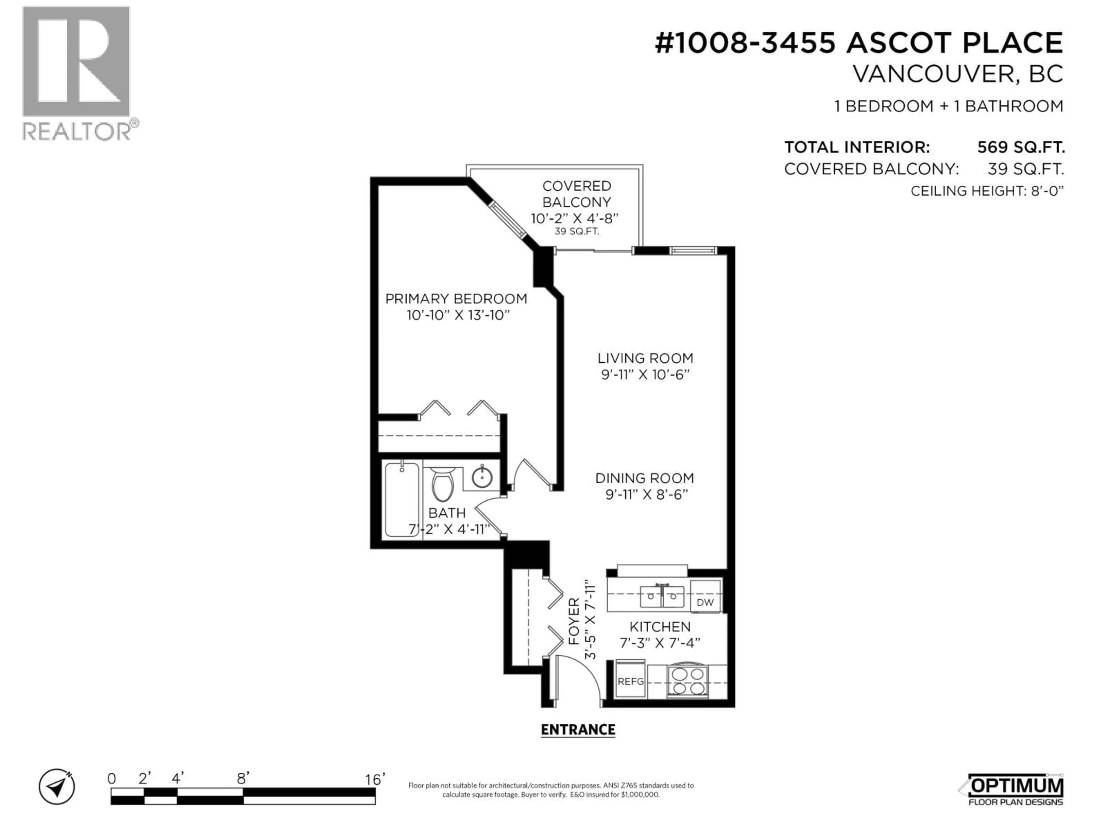 Floor plan for 1008 - 3455 ASCOT PLACE, Vancouver British Columbia V5R6B7