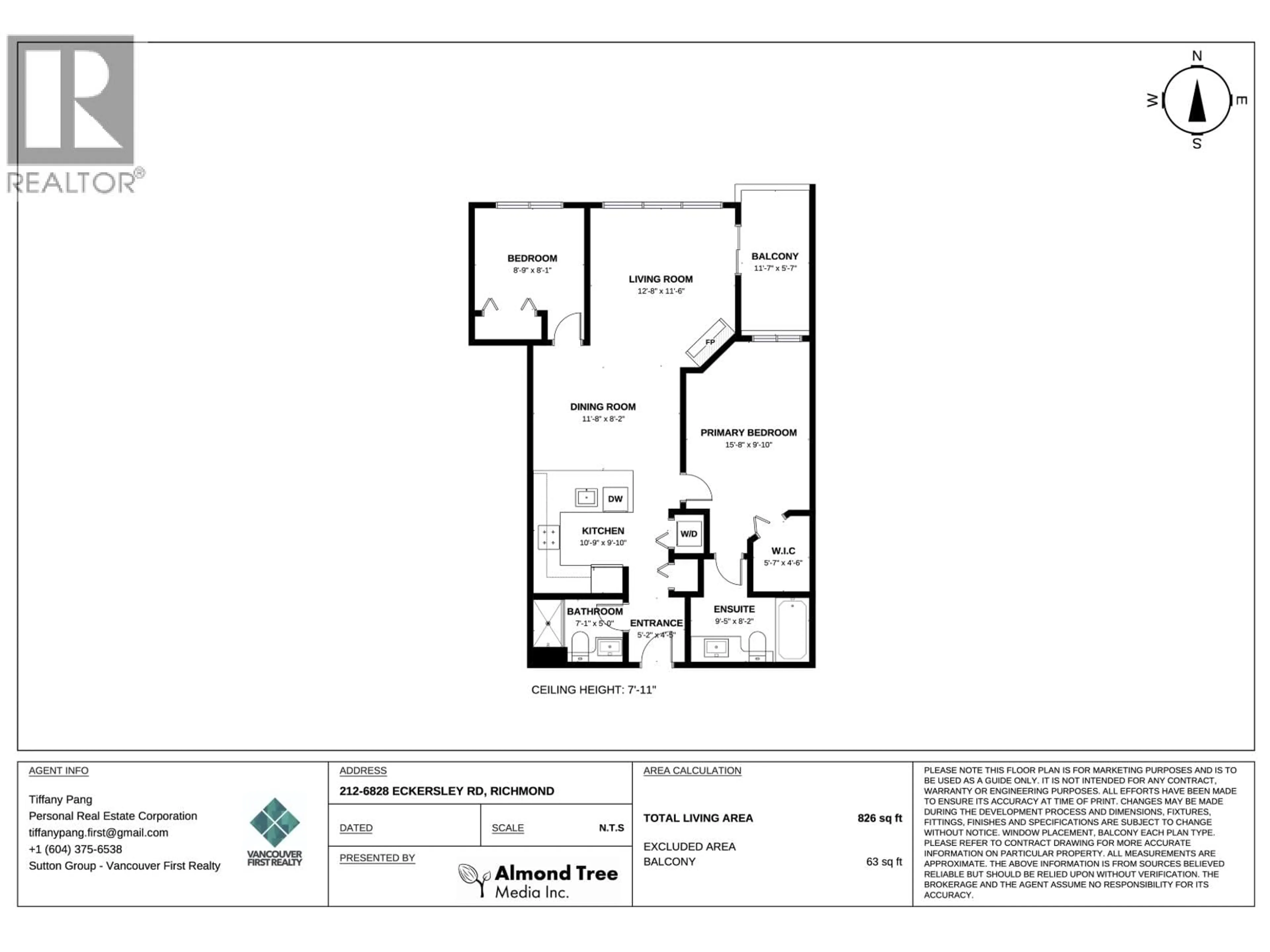 Floor plan for 212 - 6828 ECKERSLEY ROAD, Richmond British Columbia V6Y0E8