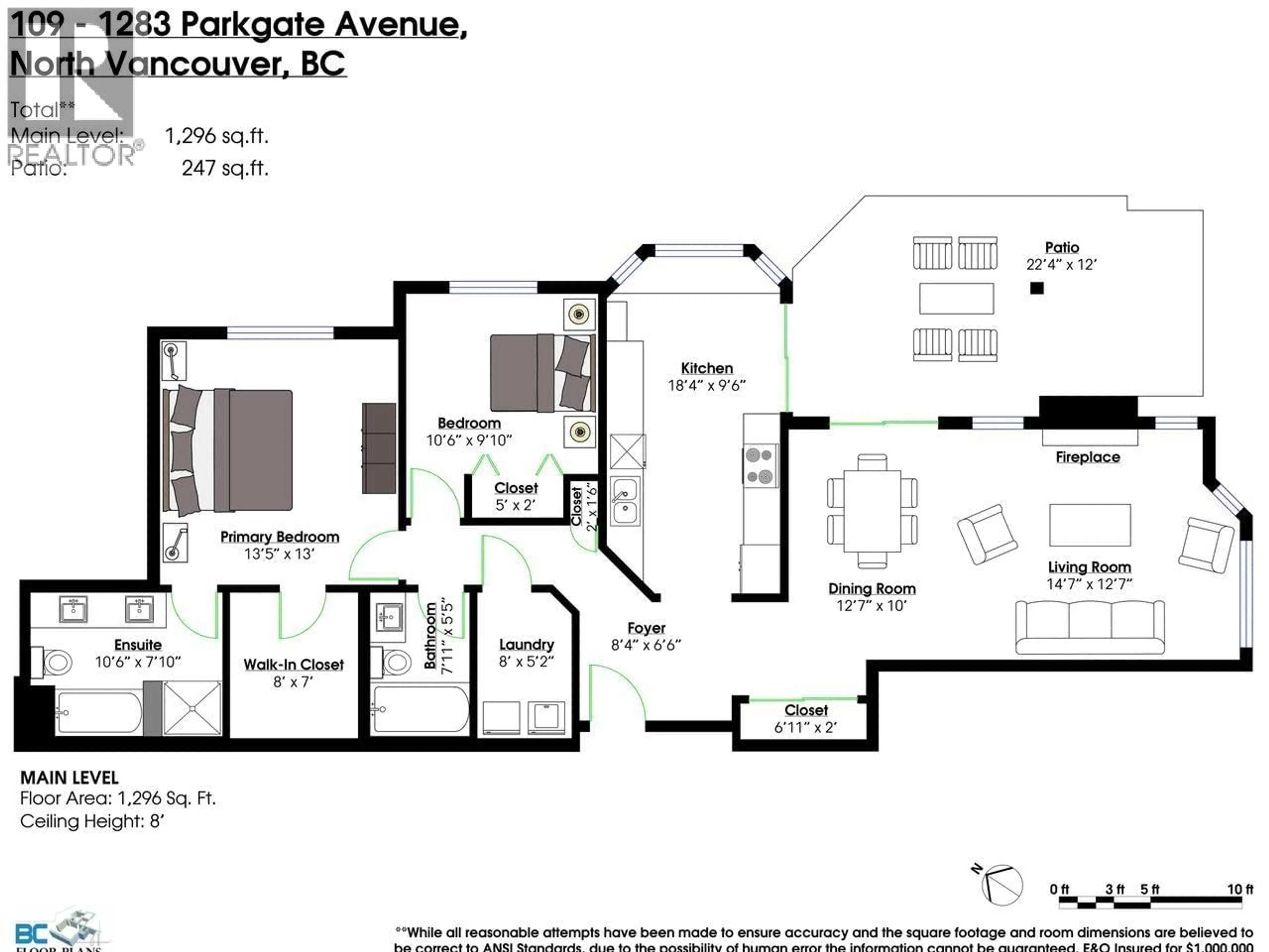 Floor plan for 109 - 1283 PARKGATE AVENUE, North Vancouver British Columbia V7H3A3