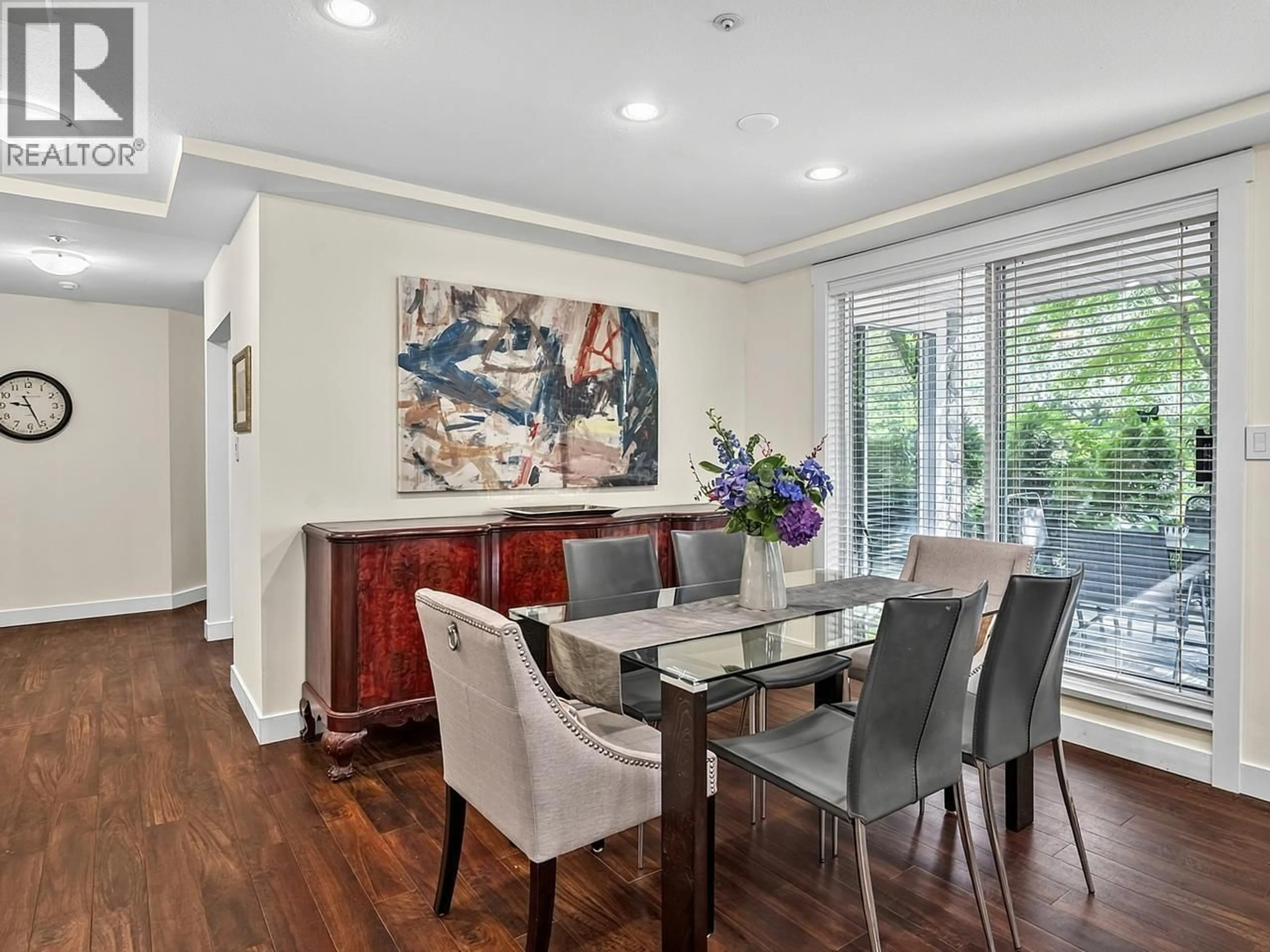 Dining room, wood/laminate floor for 109 - 1283 PARKGATE AVENUE, North Vancouver British Columbia V7H3A3