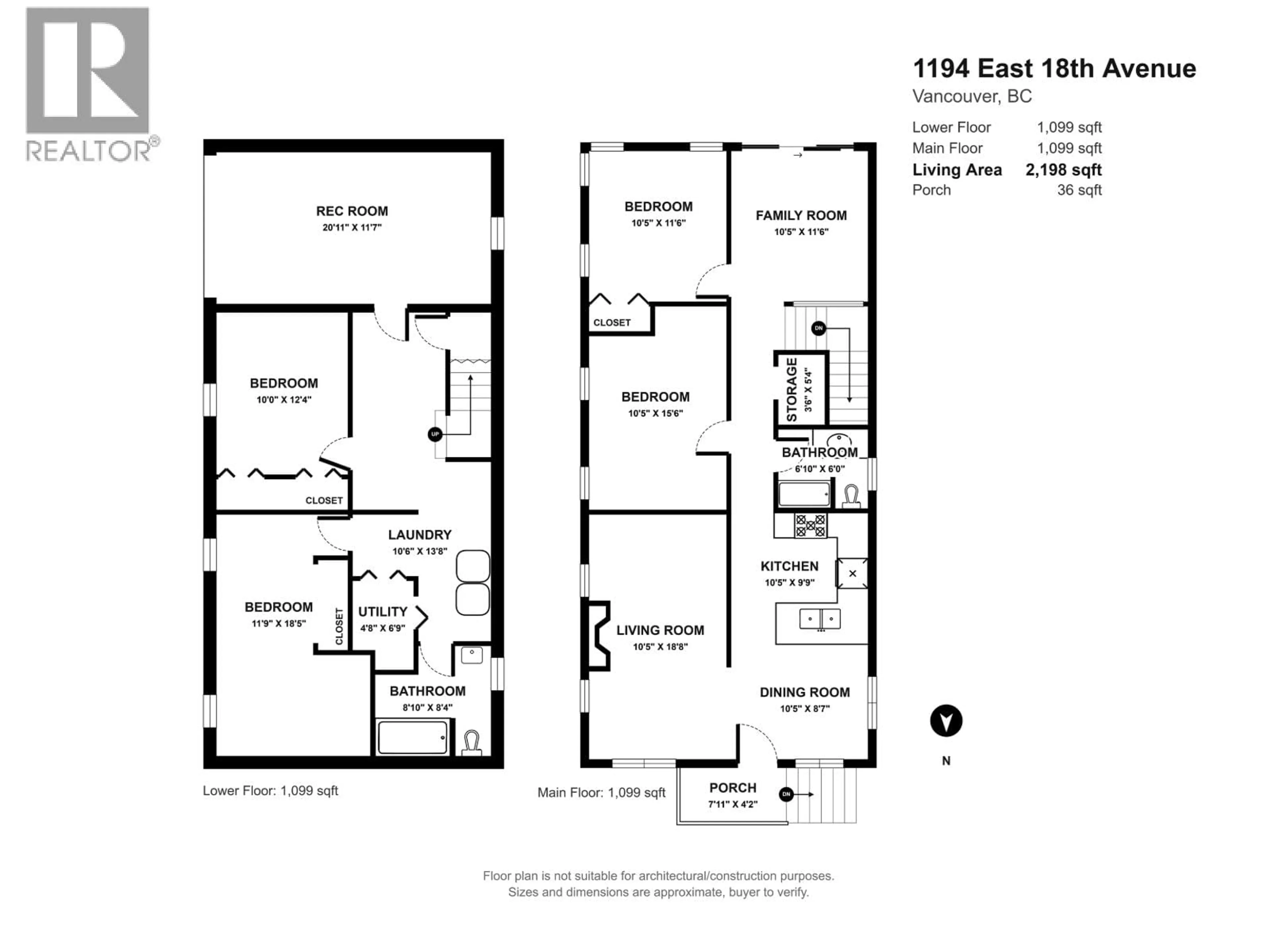 Floor plan for 1194 18TH AVENUE, Vancouver British Columbia V5V1H2
