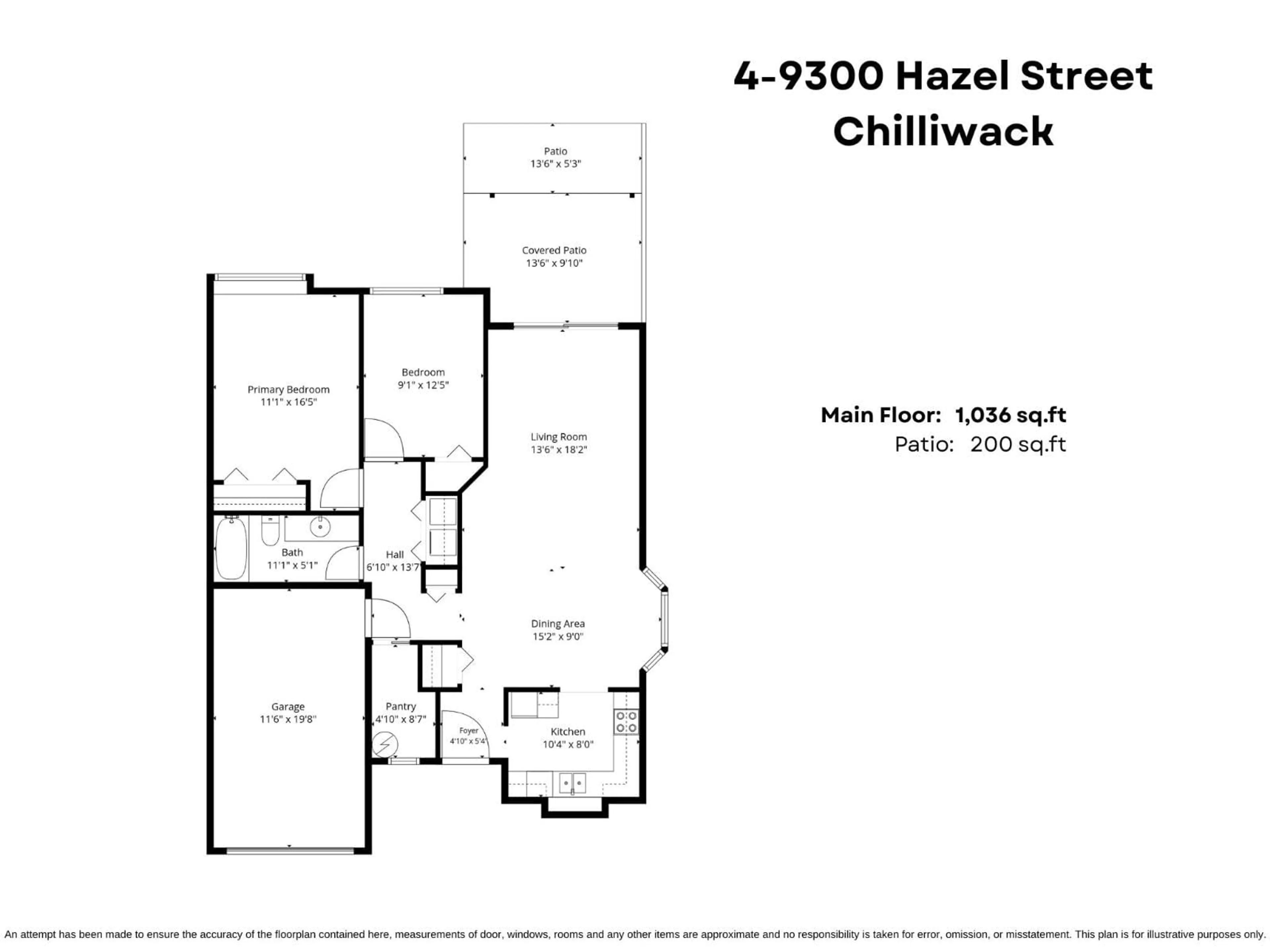 Floor plan for 4 - 9300 HAZEL STREET, Chilliwack British Columbia V2P5N2