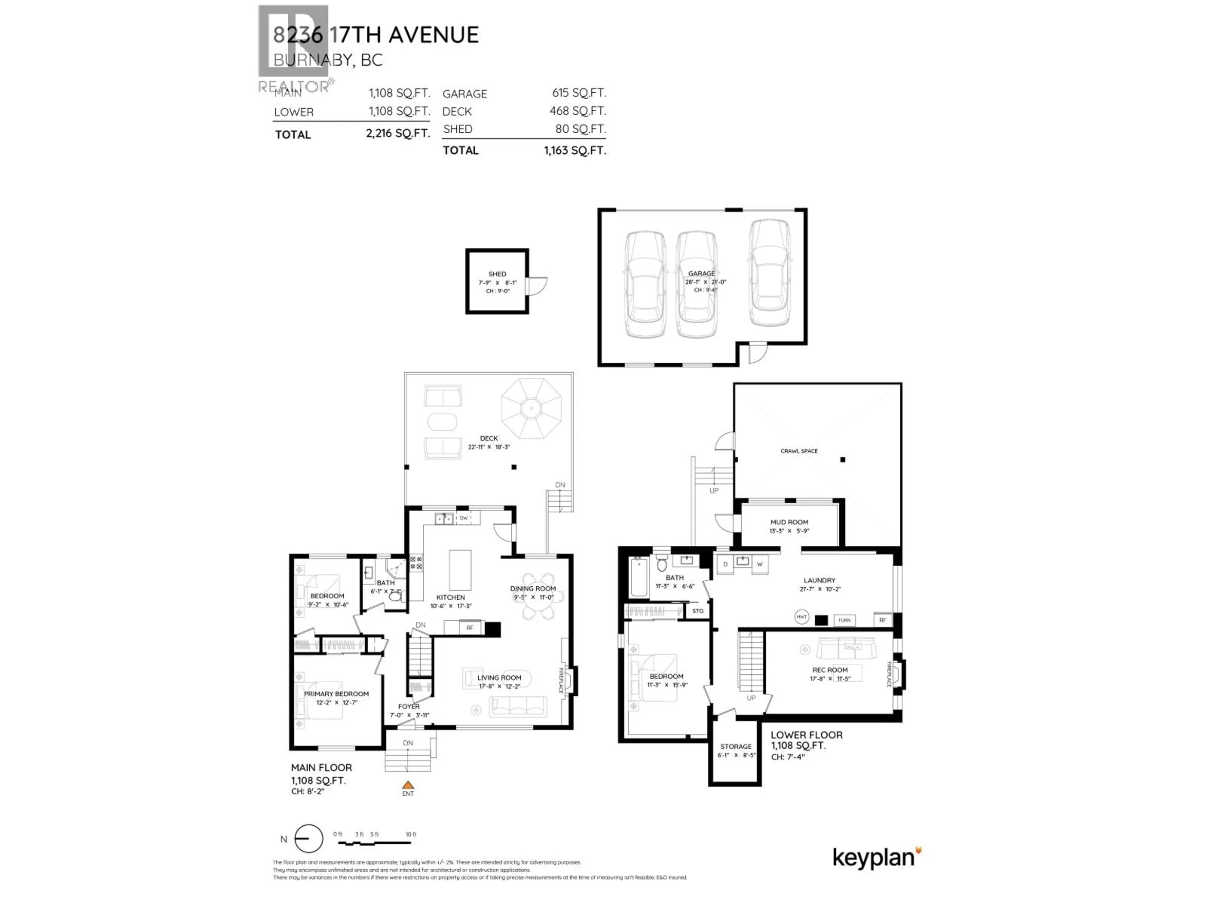 Floor plan for 8236 17TH AVENUE, Burnaby British Columbia V3N1M8
