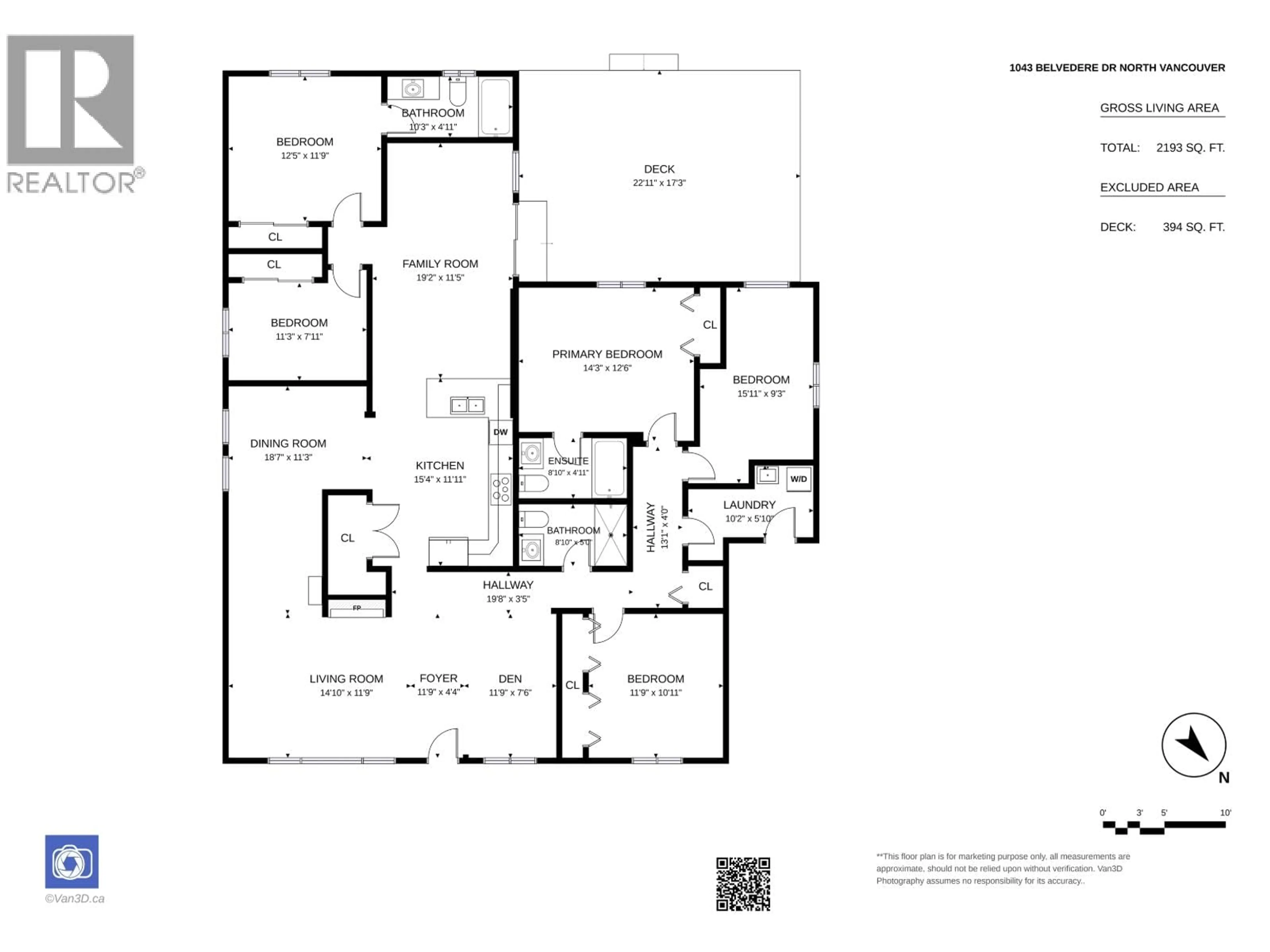Floor plan for 1043 BELVEDERE DRIVE, North Vancouver British Columbia V7R2C6