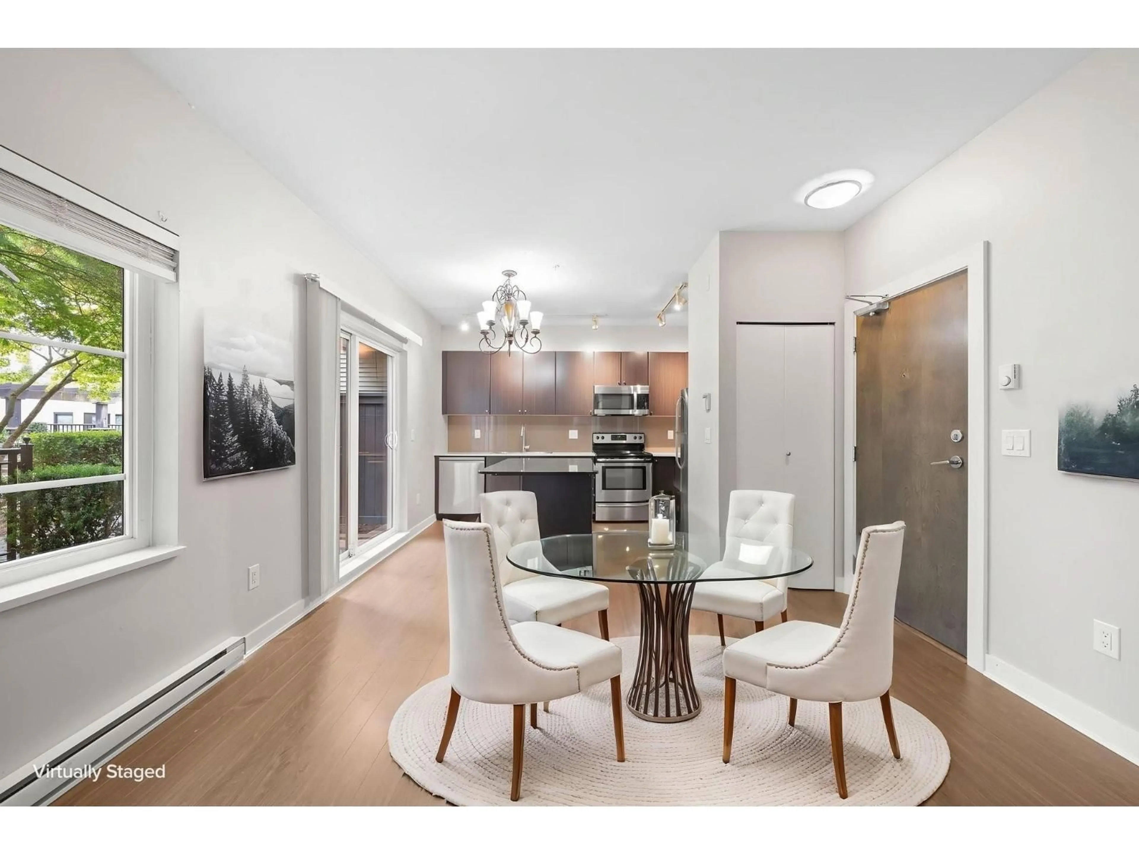 Dining room, wood/laminate floor for 104 - 13740 75A AVENUE, Surrey British Columbia V3W0E8