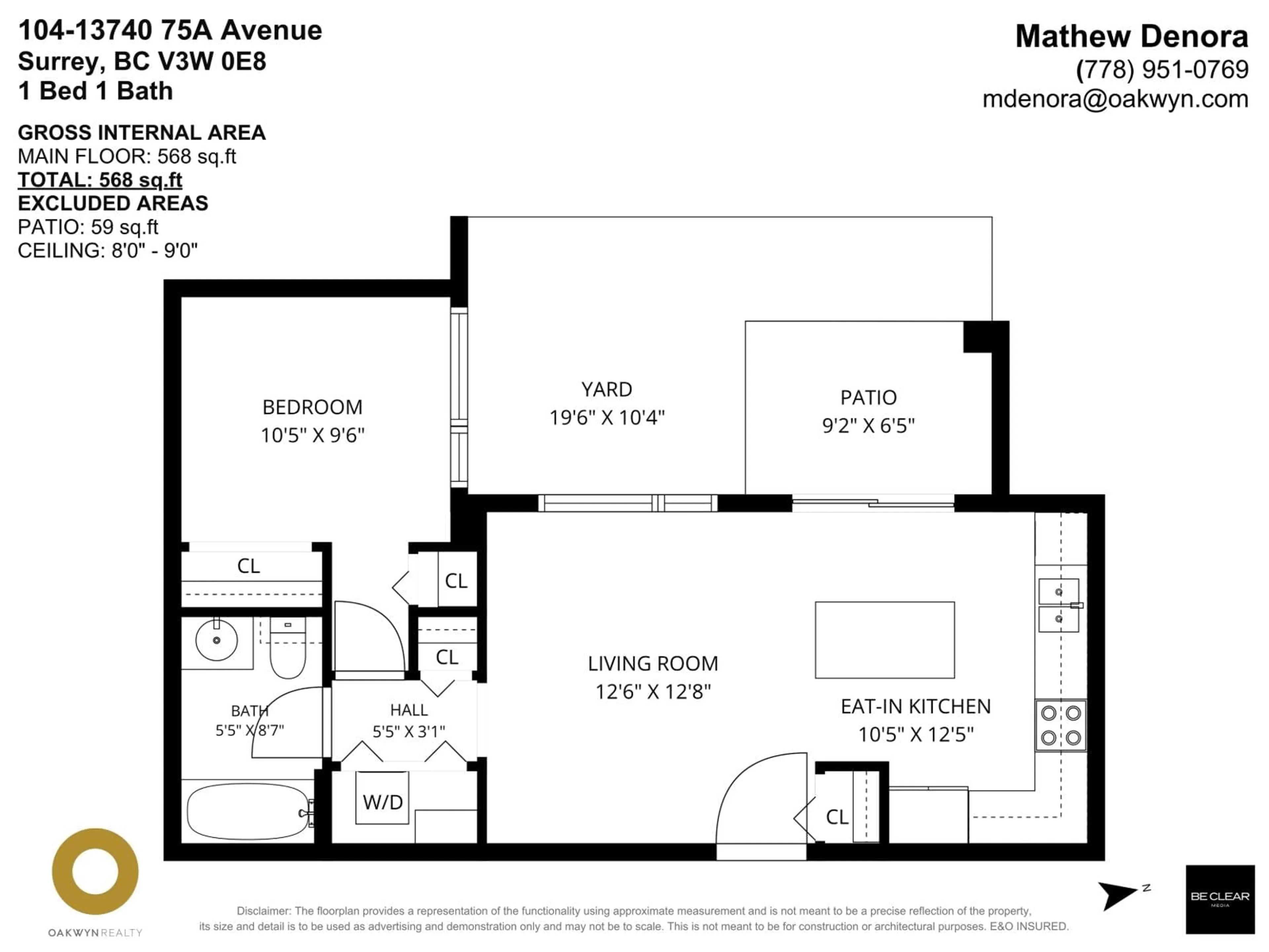 Floor plan for 104 - 13740 75A AVENUE, Surrey British Columbia V3W0E8