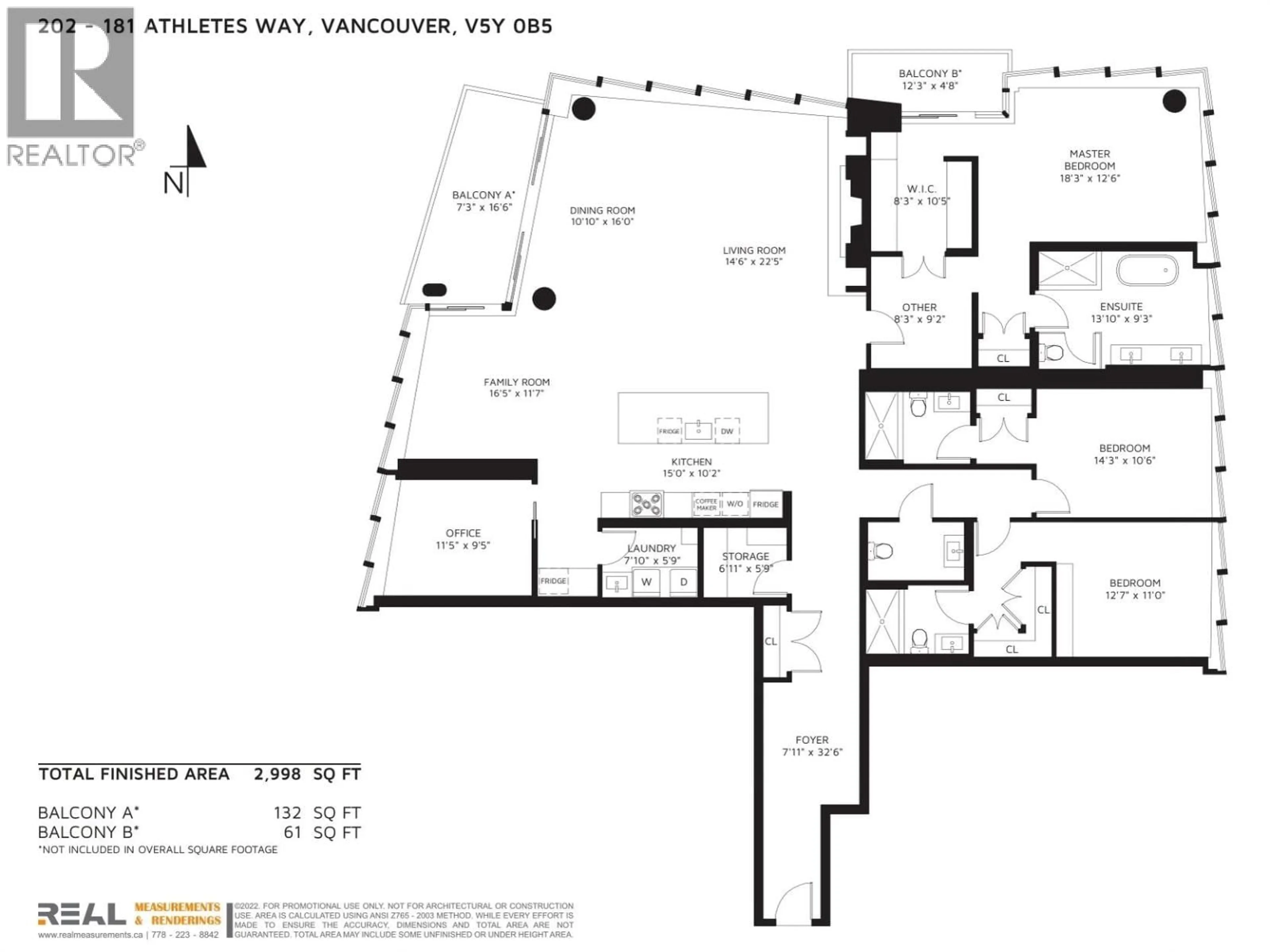 Floor plan for 202 - 181 ATHLETES WAY, Vancouver British Columbia V5Y0B5