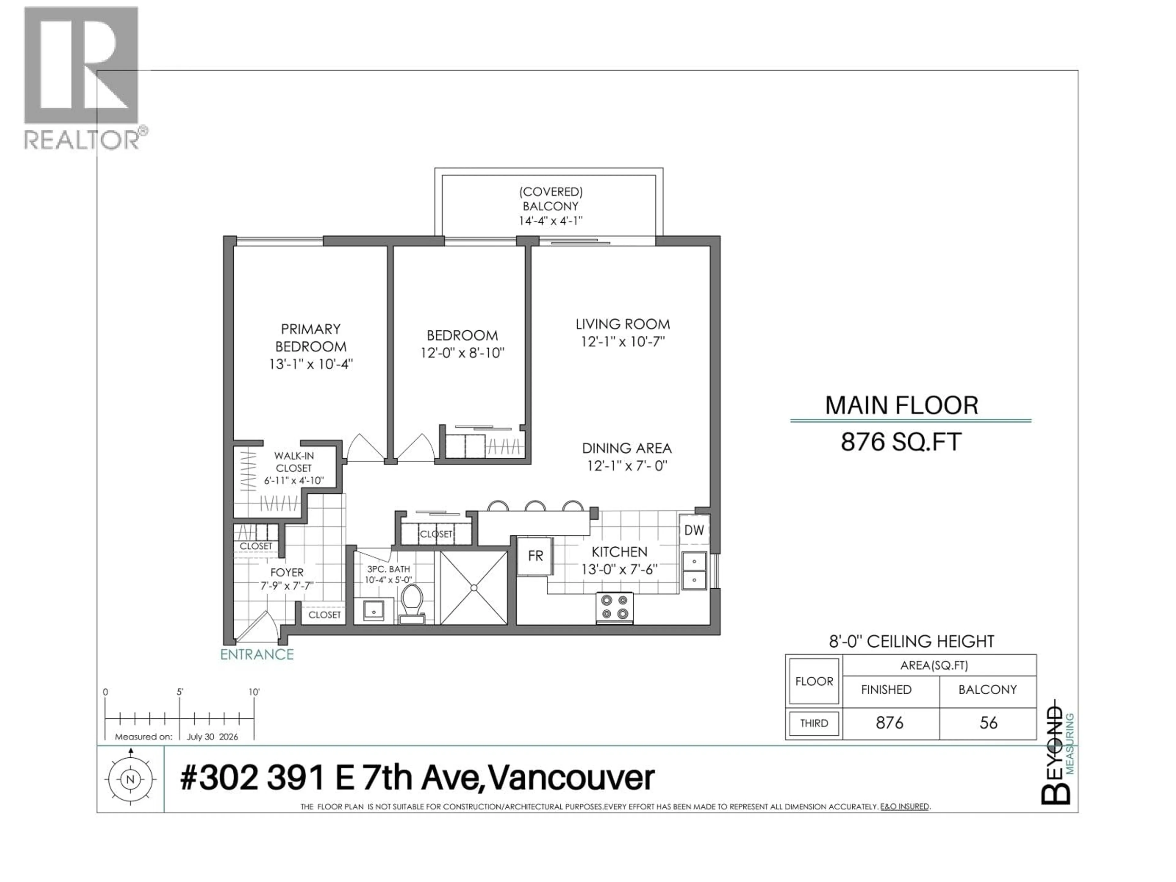 Floor plan for 302 - 391 7TH AVENUE, Vancouver British Columbia V5T4H1
