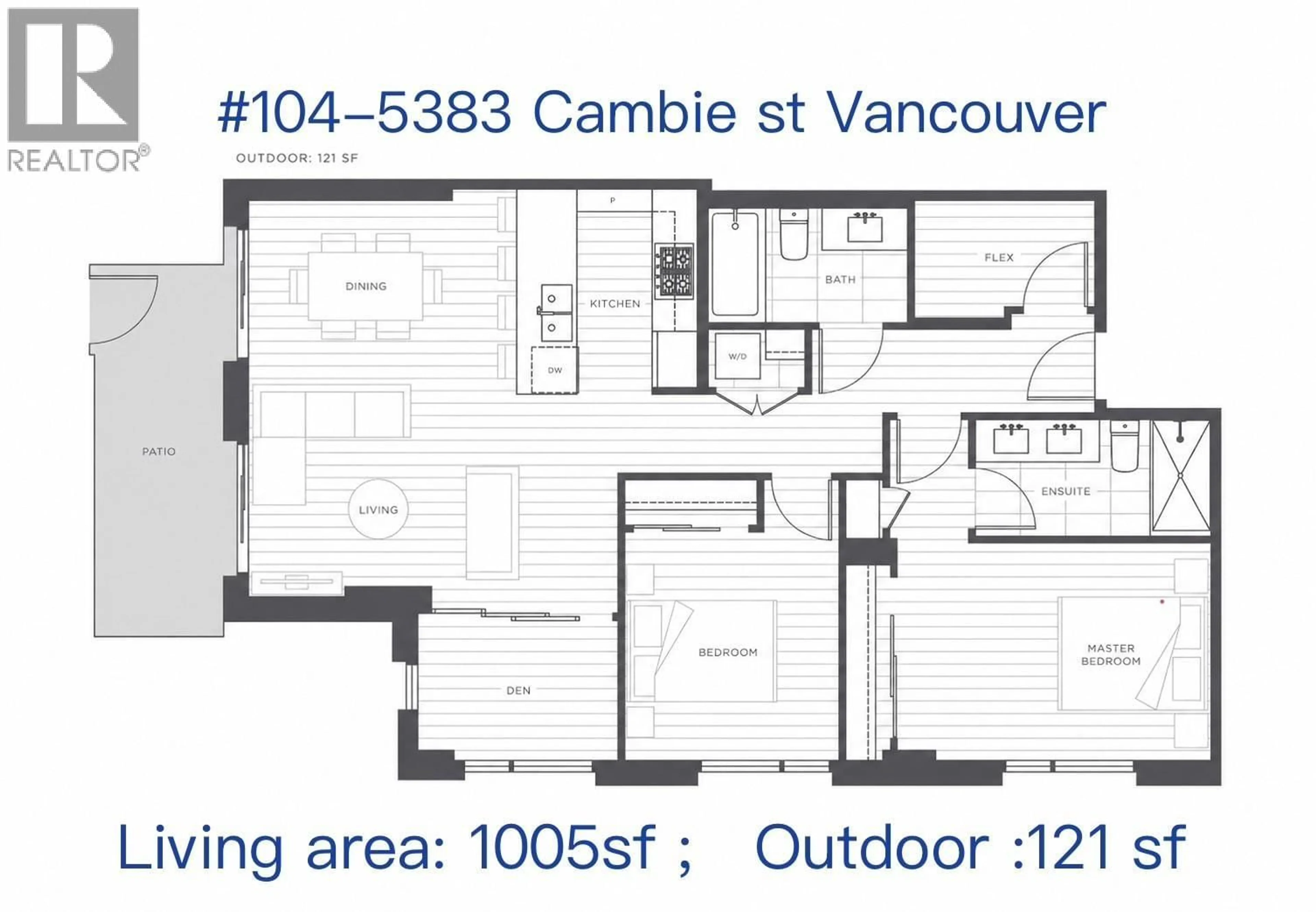 Floor plan for 104 - 5383 CAMBIE STREET, Vancouver British Columbia V5Z2Z9