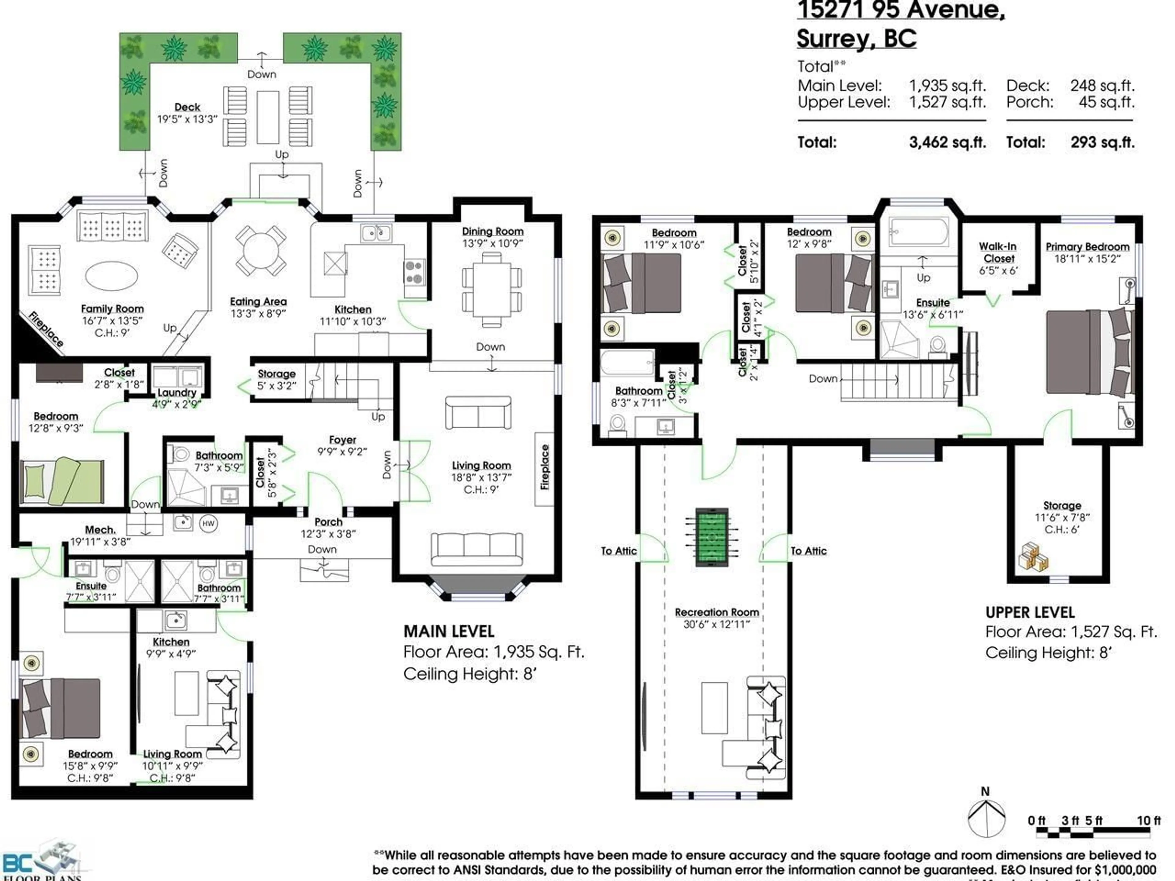 Floor plan for 15271 95 AVENUE, Surrey British Columbia V3R9C5