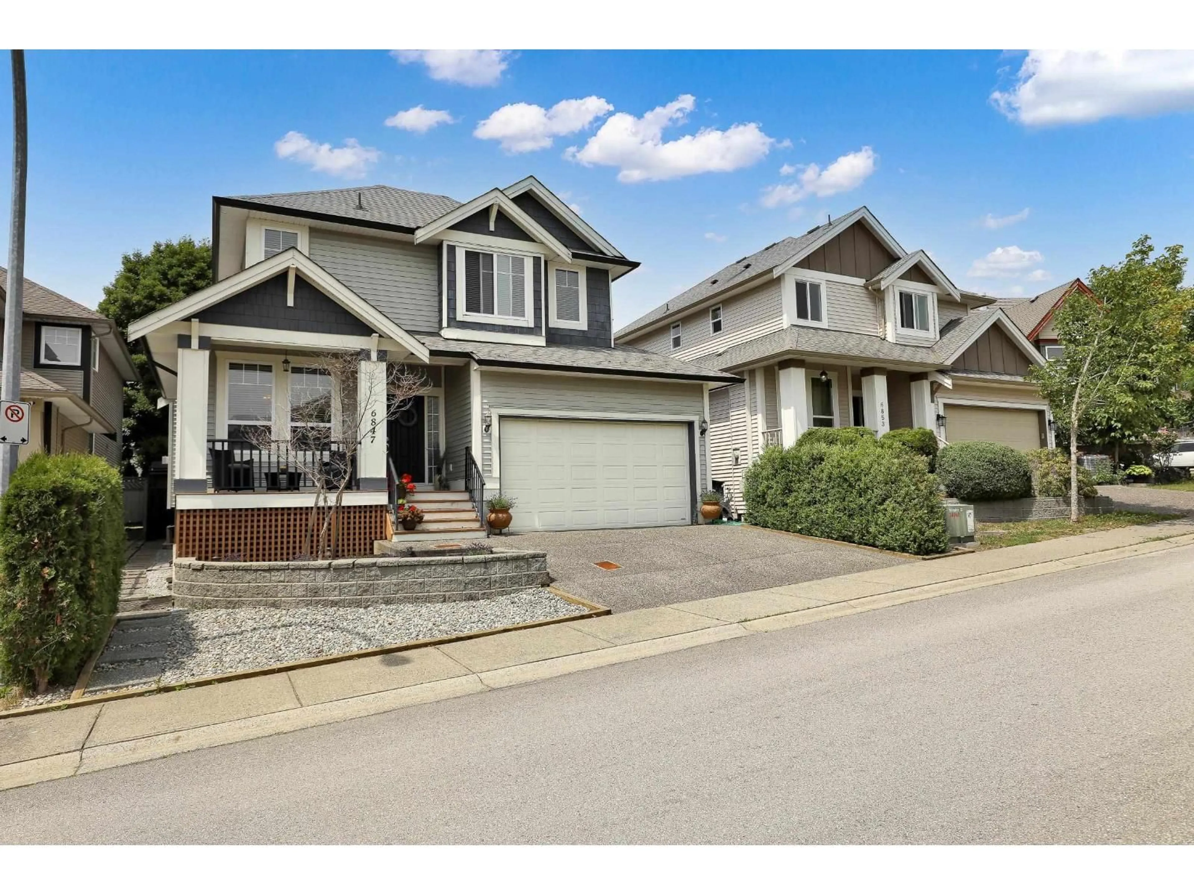 Home with vinyl exterior material, street for 6847 196B STREET, Langley British Columbia V2Y3H2