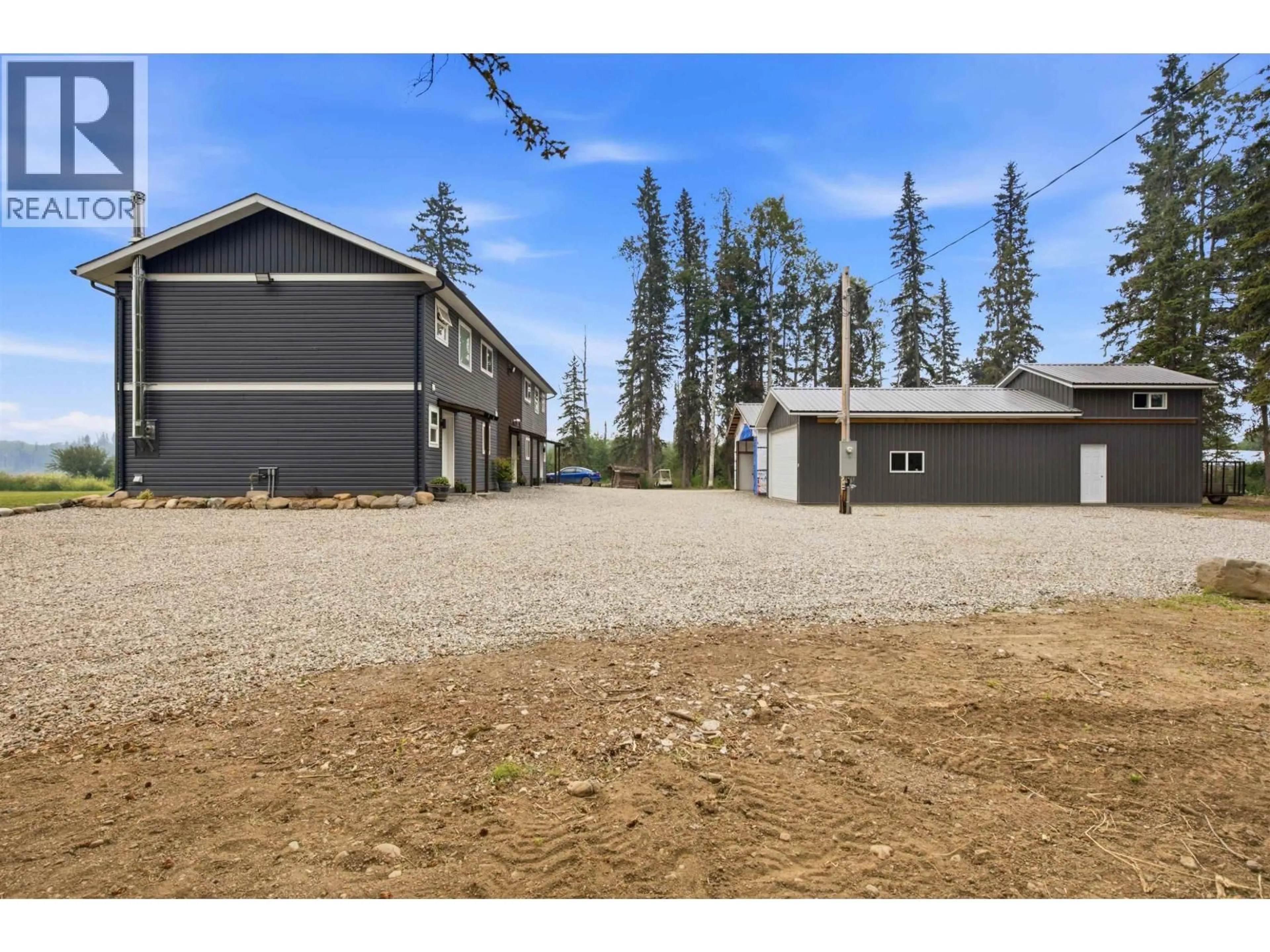 A pic from outside/outdoor area/front of a property/back of a property/a pic from drone, mountain view for 3845 ALLPRESS ROAD, 150 Mile House British Columbia V0K2G0