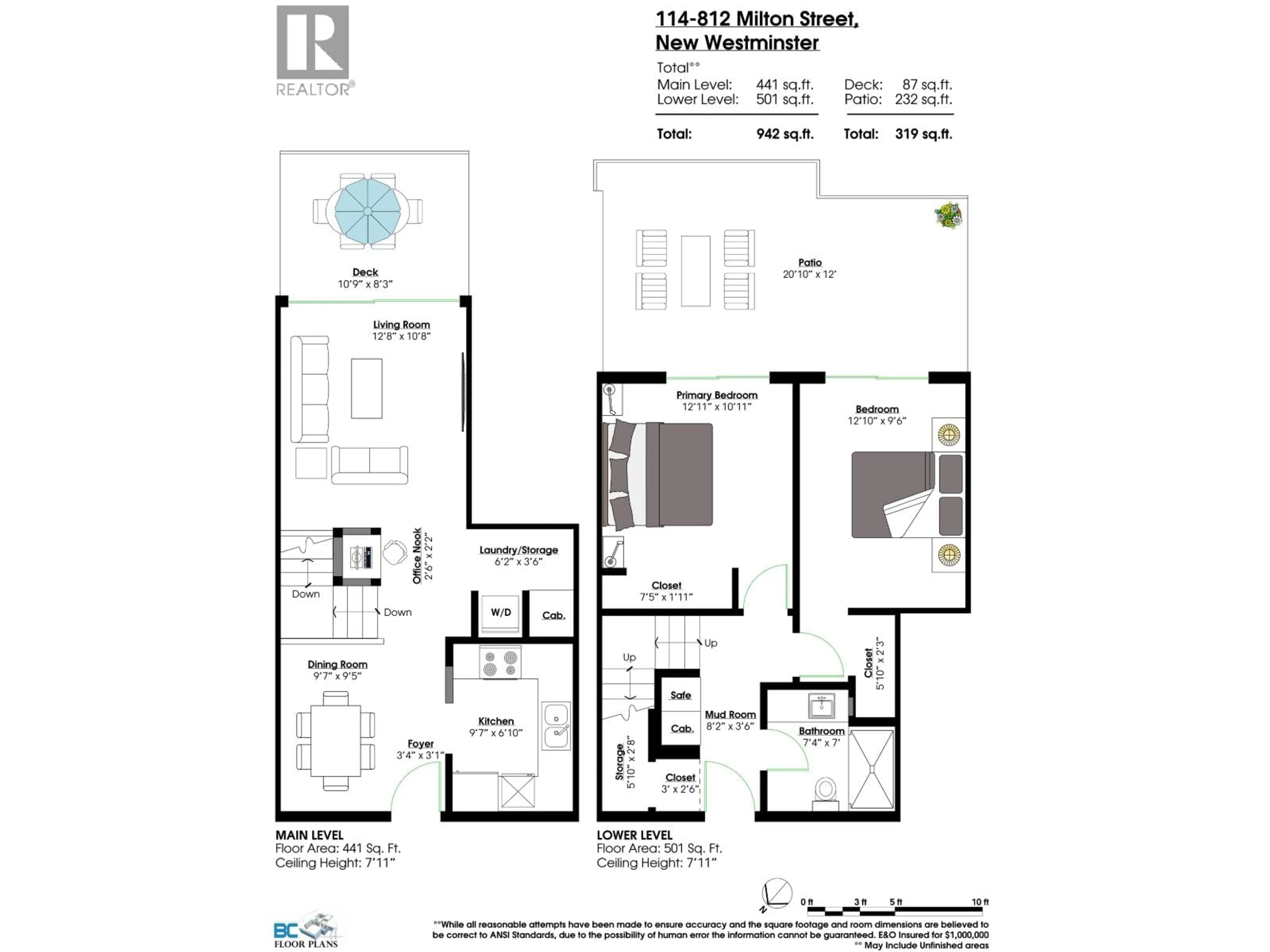 Floor plan for 114 - 812 MILTON STREET, New Westminster British Columbia V3M1N2