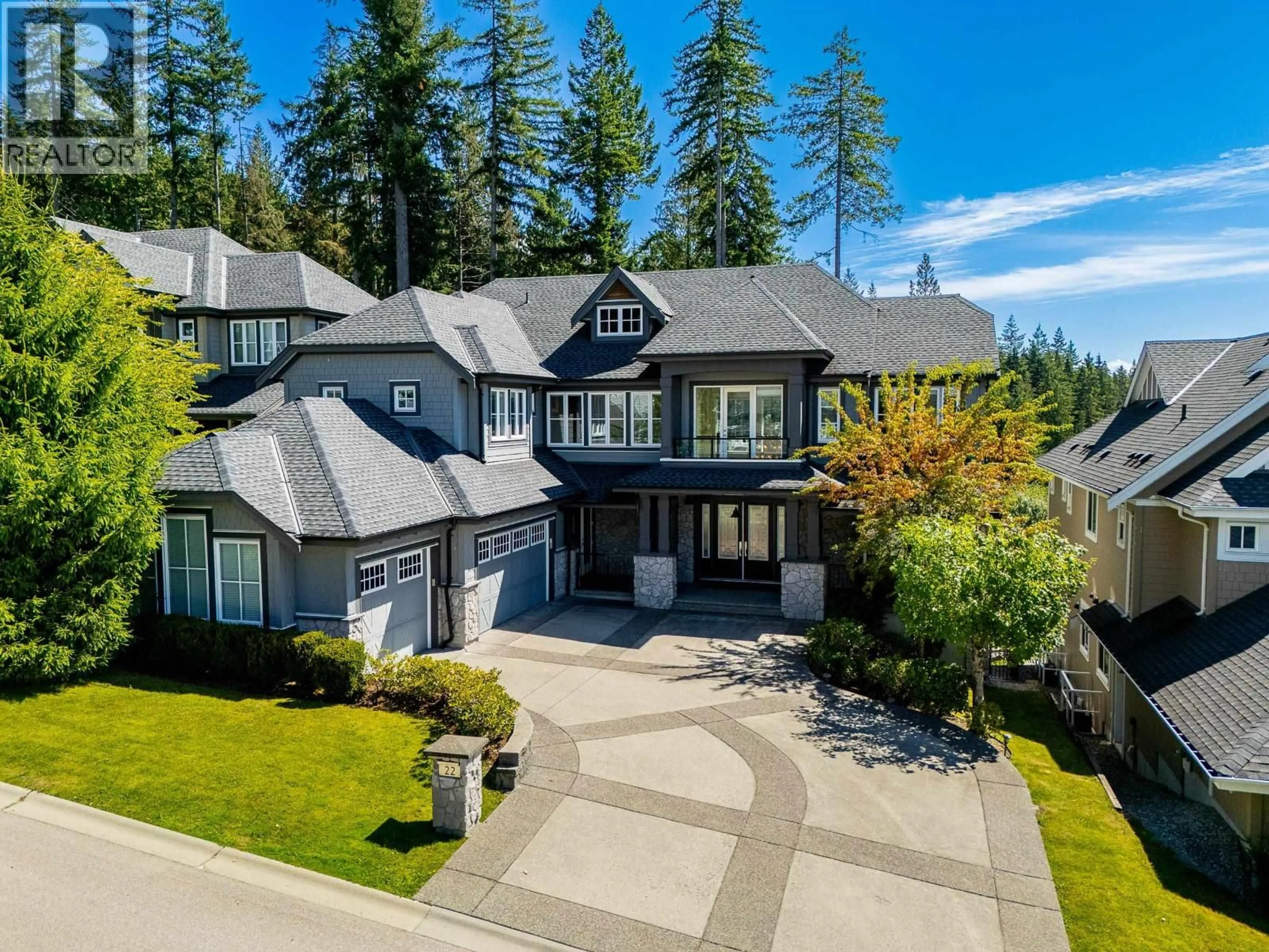 A pic from outside/outdoor area/front of a property/back of a property/a pic from drone, mountain view for 22 HERITAGE PEAK ROAD, Port Moody British Columbia V3H0H5