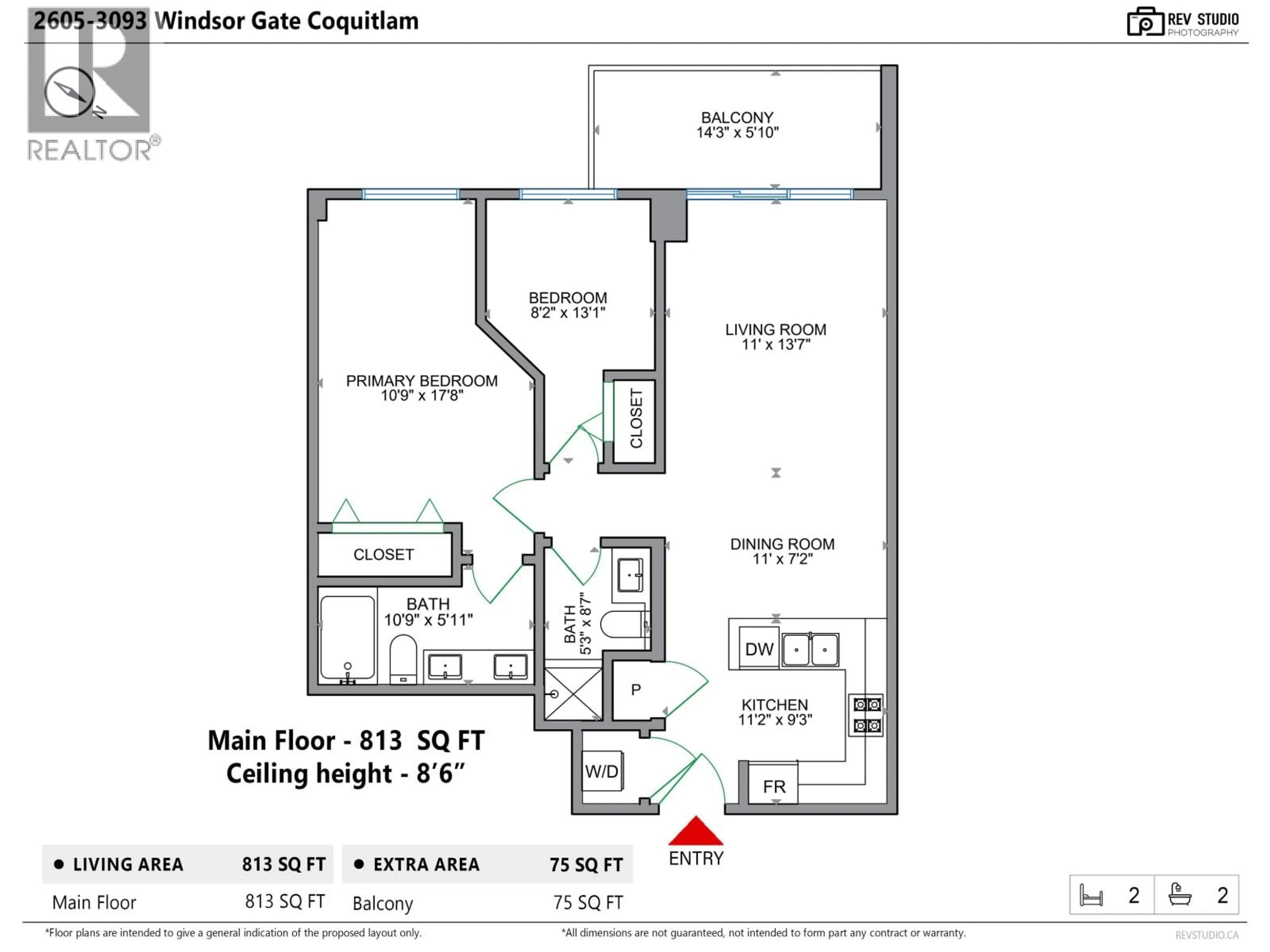 Floor plan for 2605 - 3093 WINDSOR GATE, Coquitlam British Columbia V3B0N2