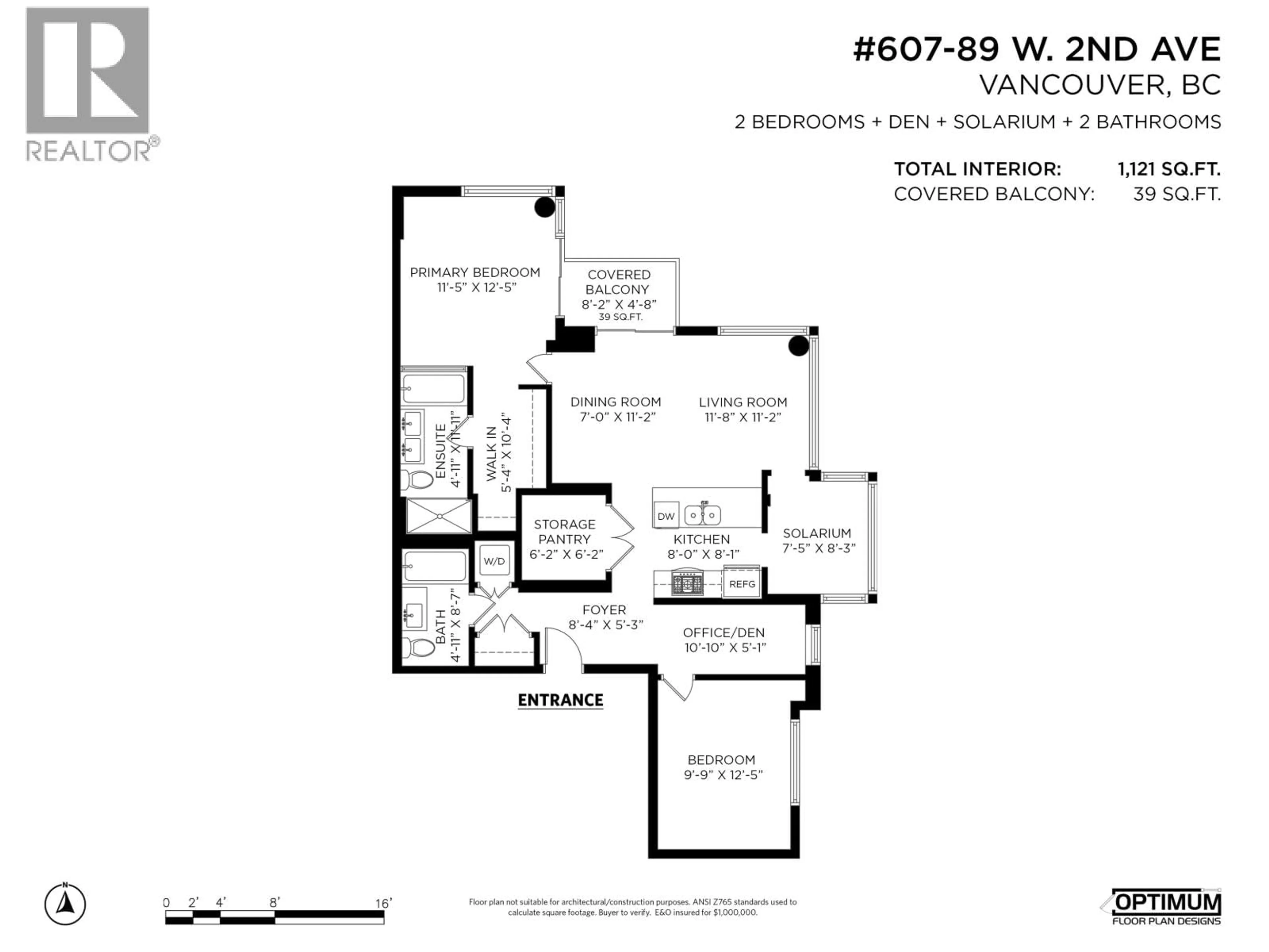 Floor plan for 607 - 89 2ND AVENUE, Vancouver British Columbia V5Y0G9