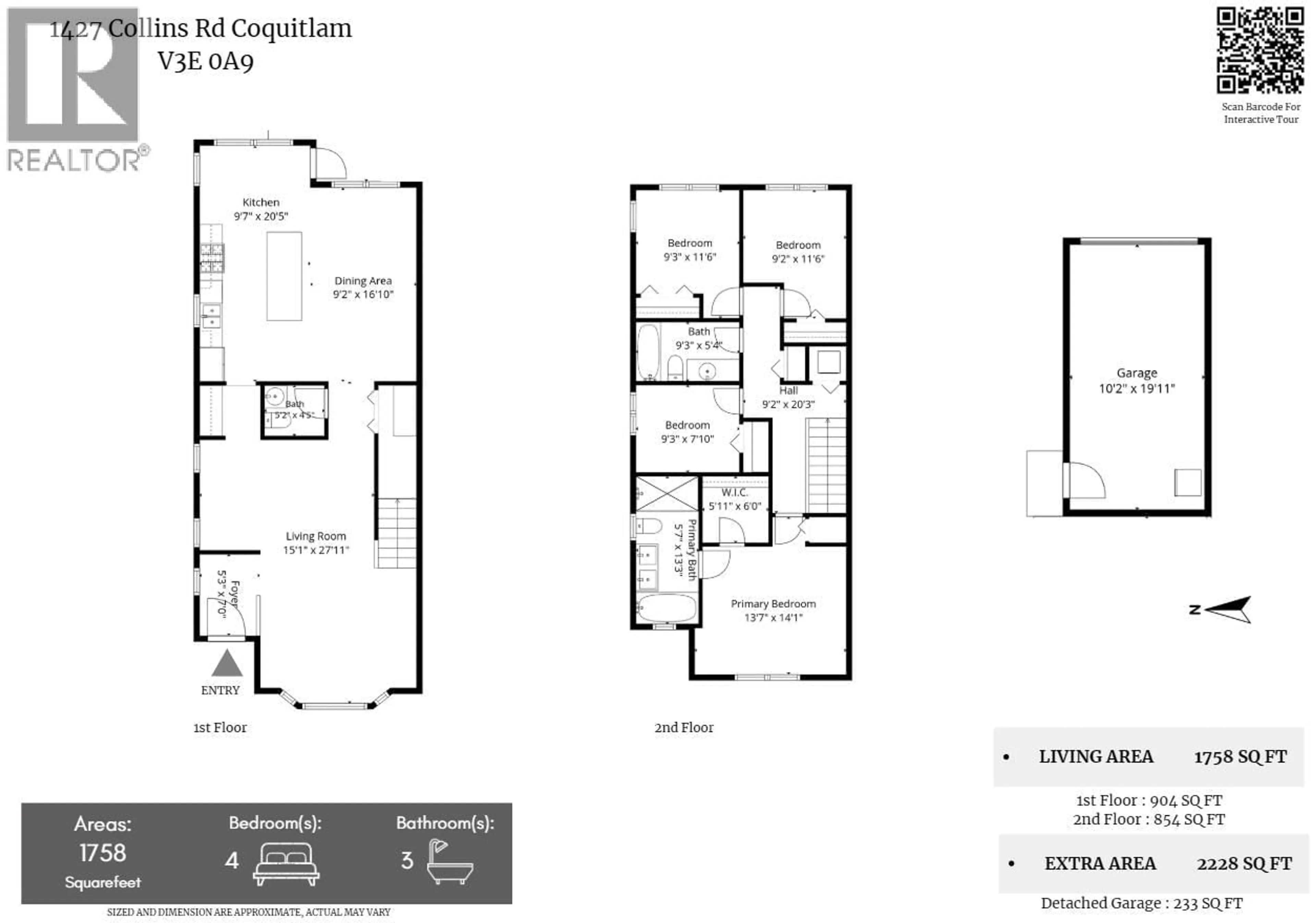 Floor plan for 1427 COLLINS ROAD, Coquitlam British Columbia V3E0A9