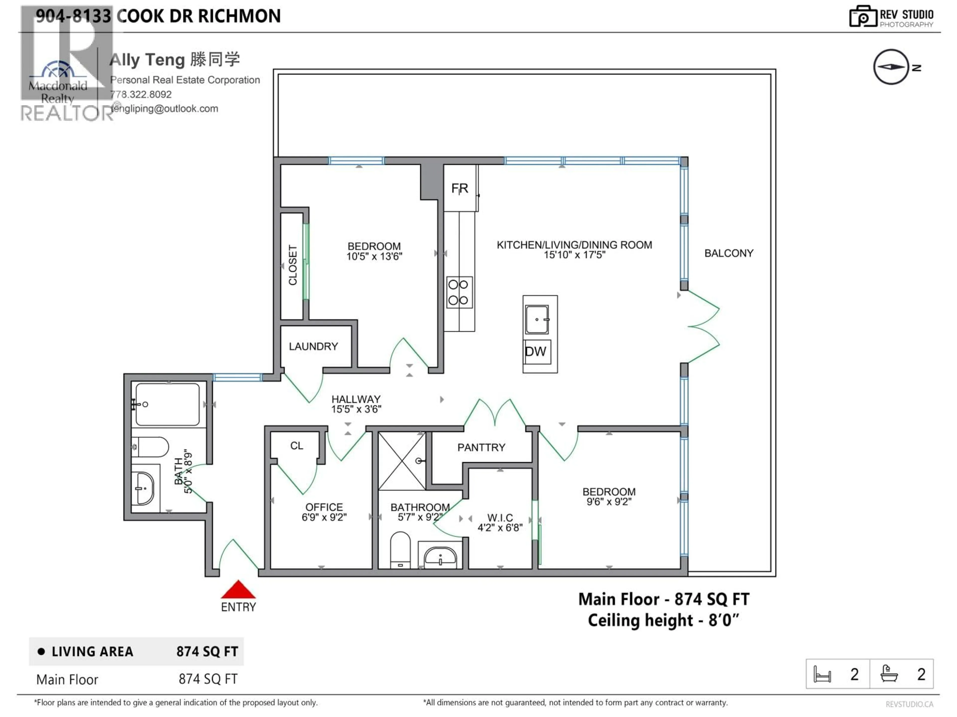 Floor plan for 904 - 8133 COOK ROAD, Richmond British Columbia V6Y0L7
