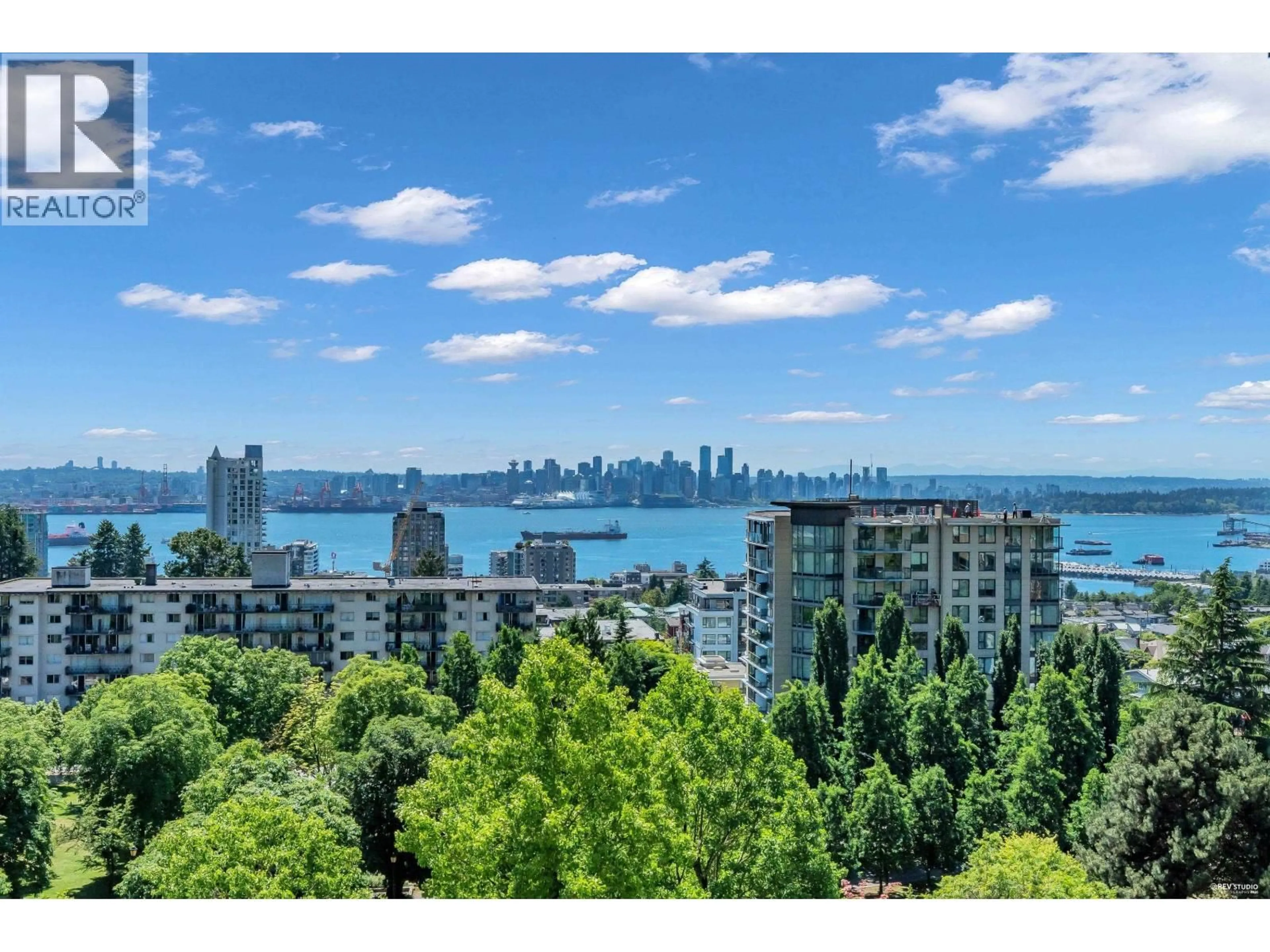 A pic from outside/outdoor area/front of a property/back of a property/a pic from drone, water/lake/river/ocean view for 802 - 160 KEITH ROAD, North Vancouver British Columbia V7M3M2