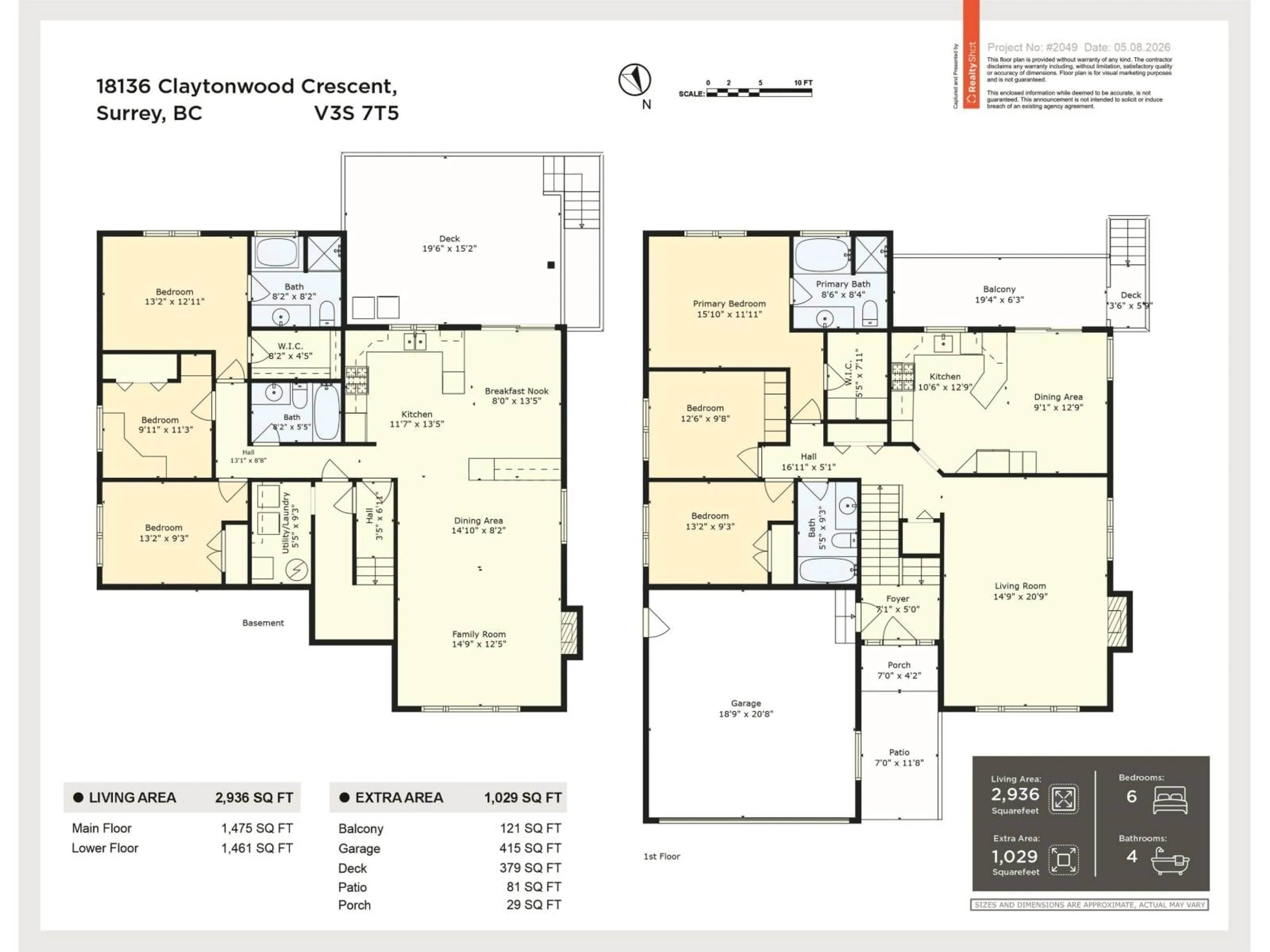 Floor plan for 18136 CLAYTONWOOD CRESCENT, Surrey British Columbia V3S7T5