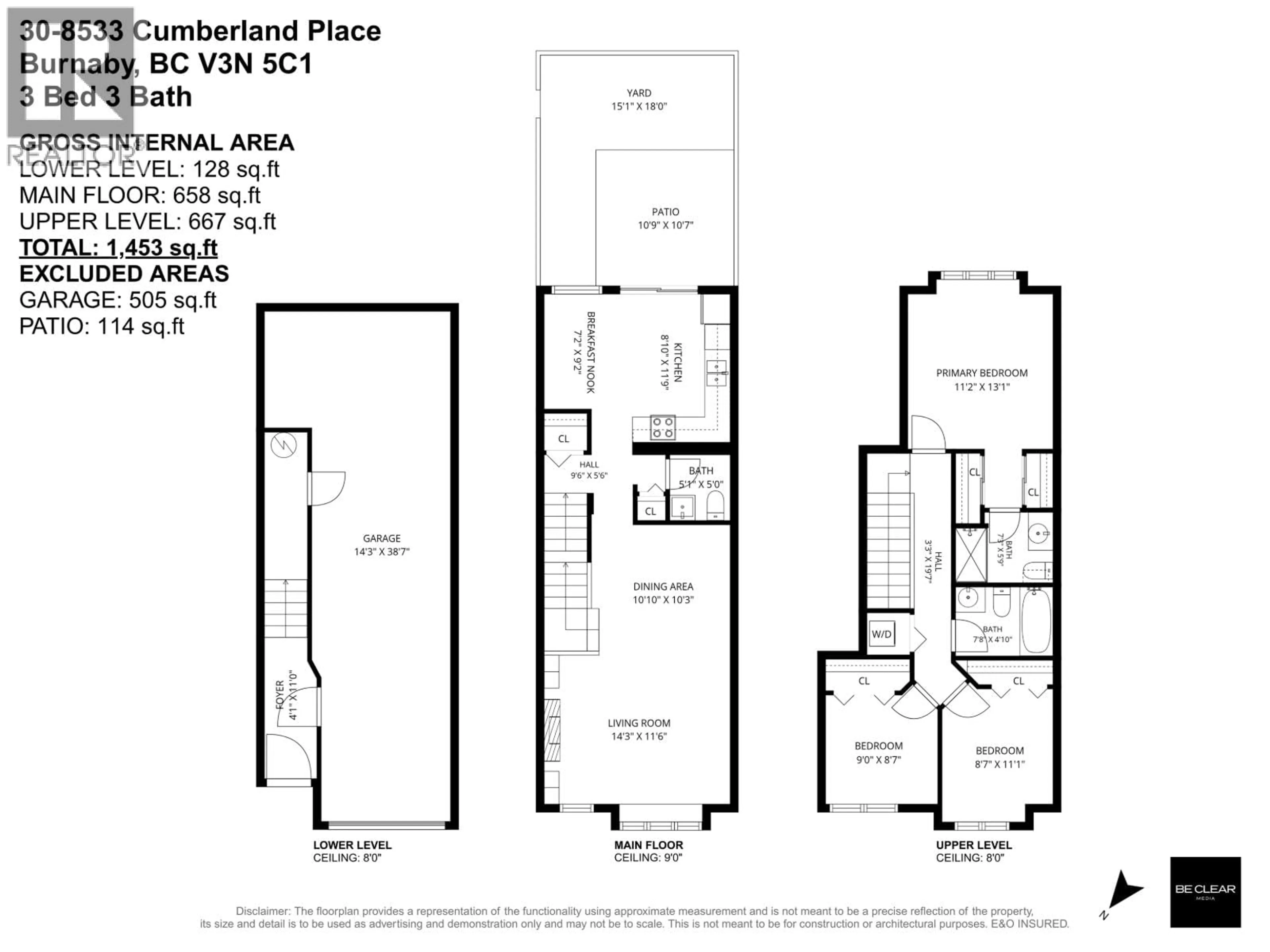 Floor plan for 30 - 8533 CUMBERLAND PLACE, Burnaby British Columbia V3N5C1