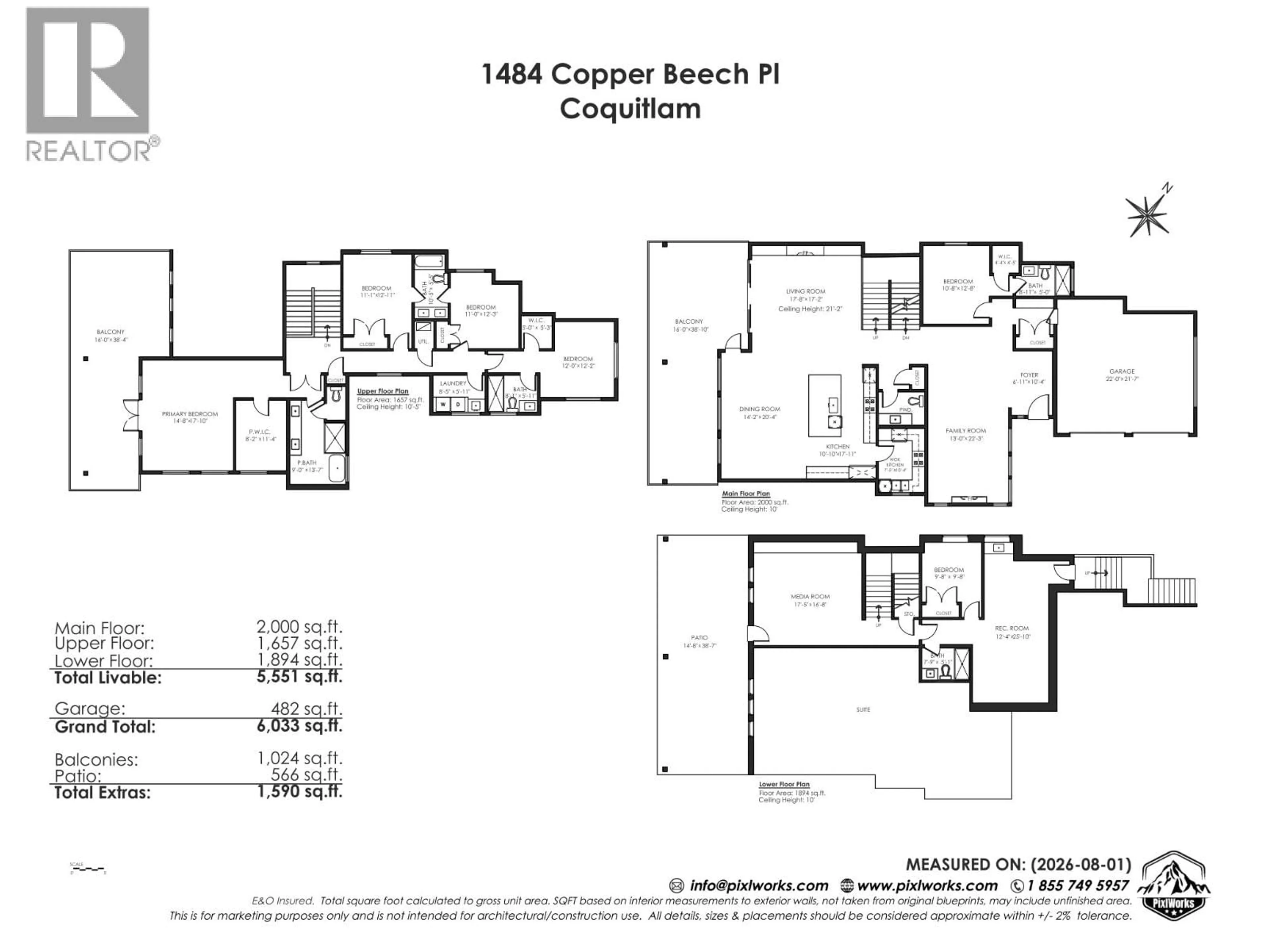 Floor plan for 1484 COPPER BEECH PLACE, Coquitlam British Columbia V3E0C4