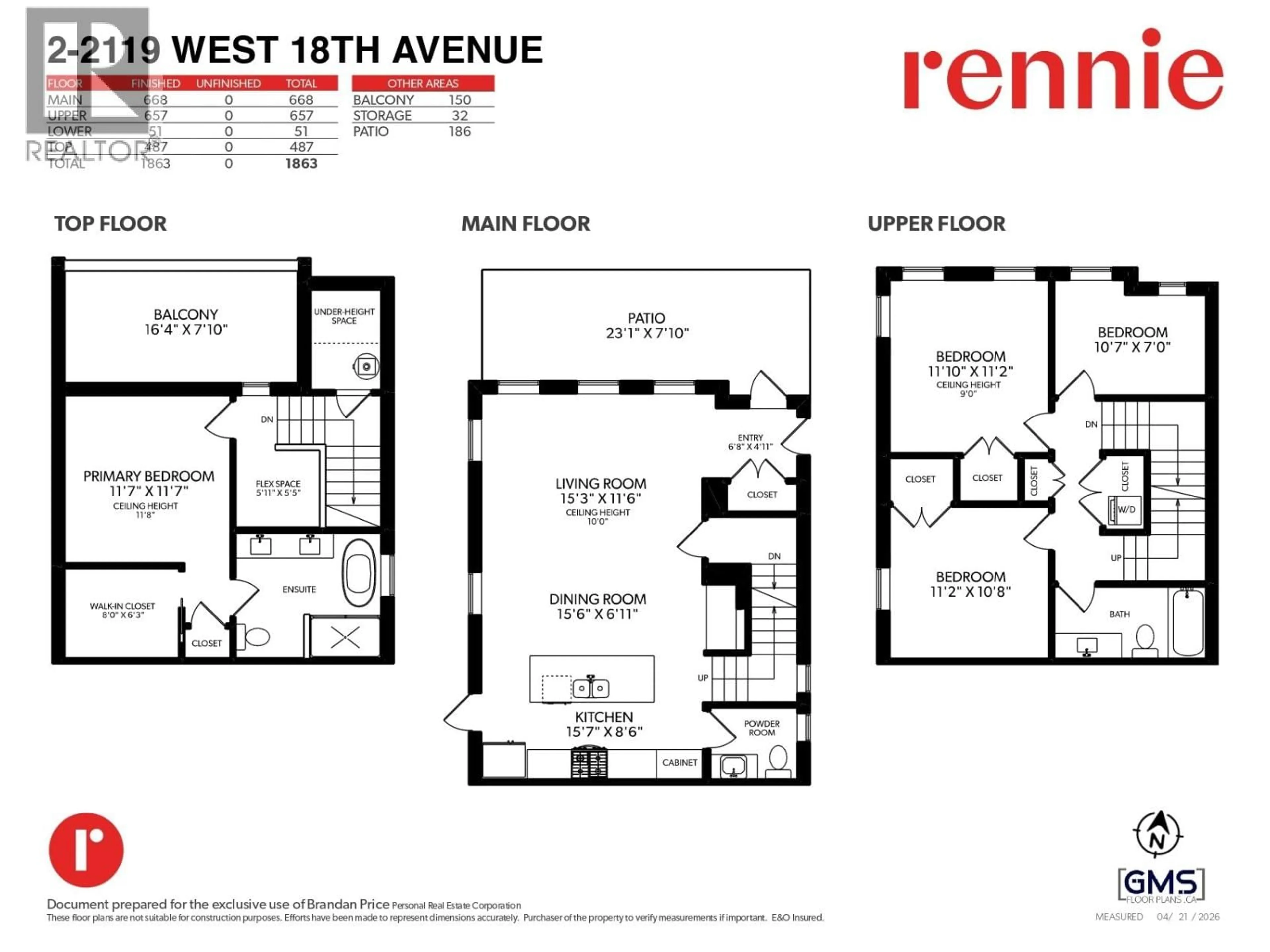 Floor plan for 2 - 2119 18TH AVENUE, Vancouver British Columbia V6L1A3