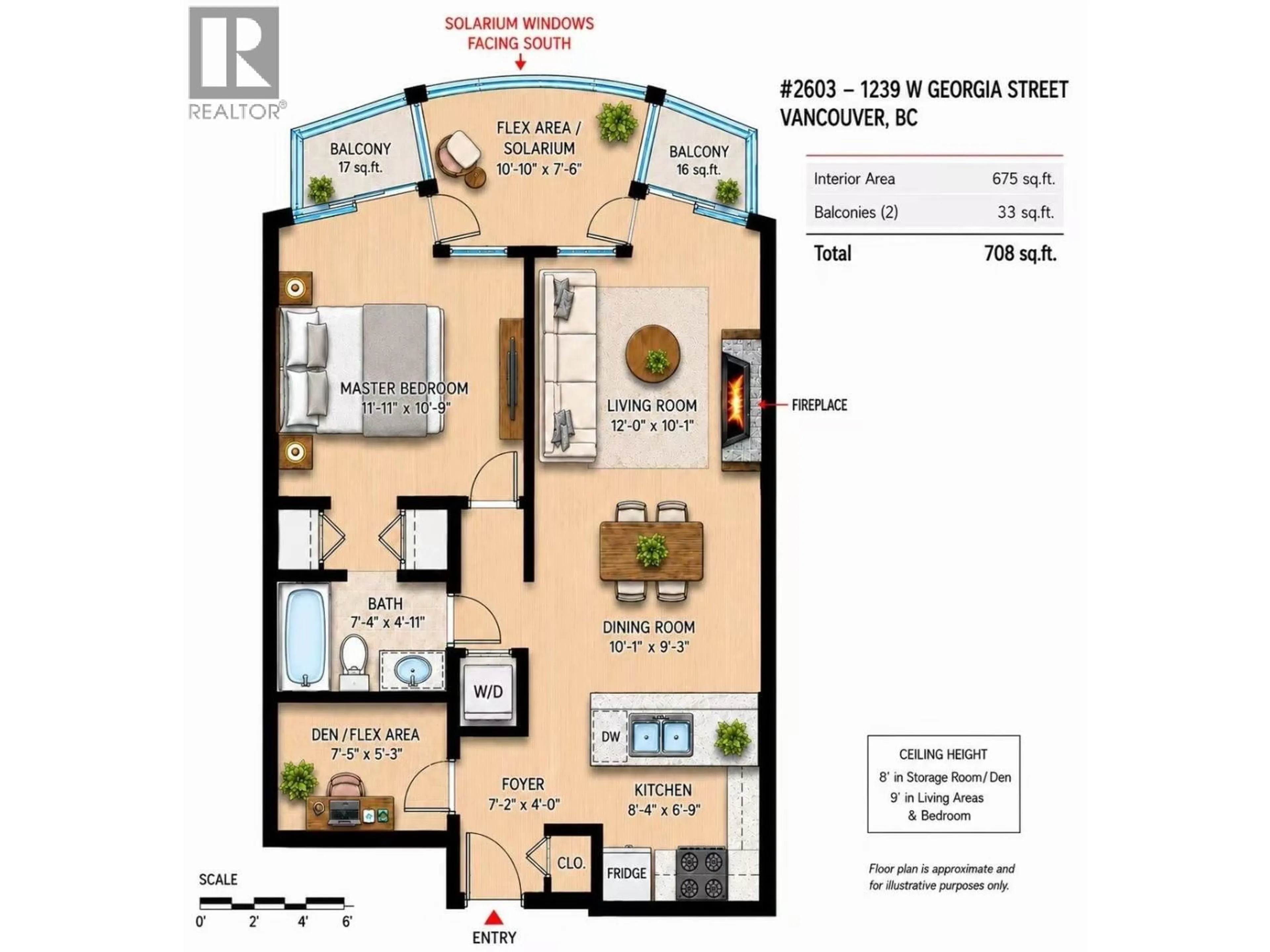 Floor plan for 2603 - 1239 GEORGIA STREET, Vancouver British Columbia V6E3J5