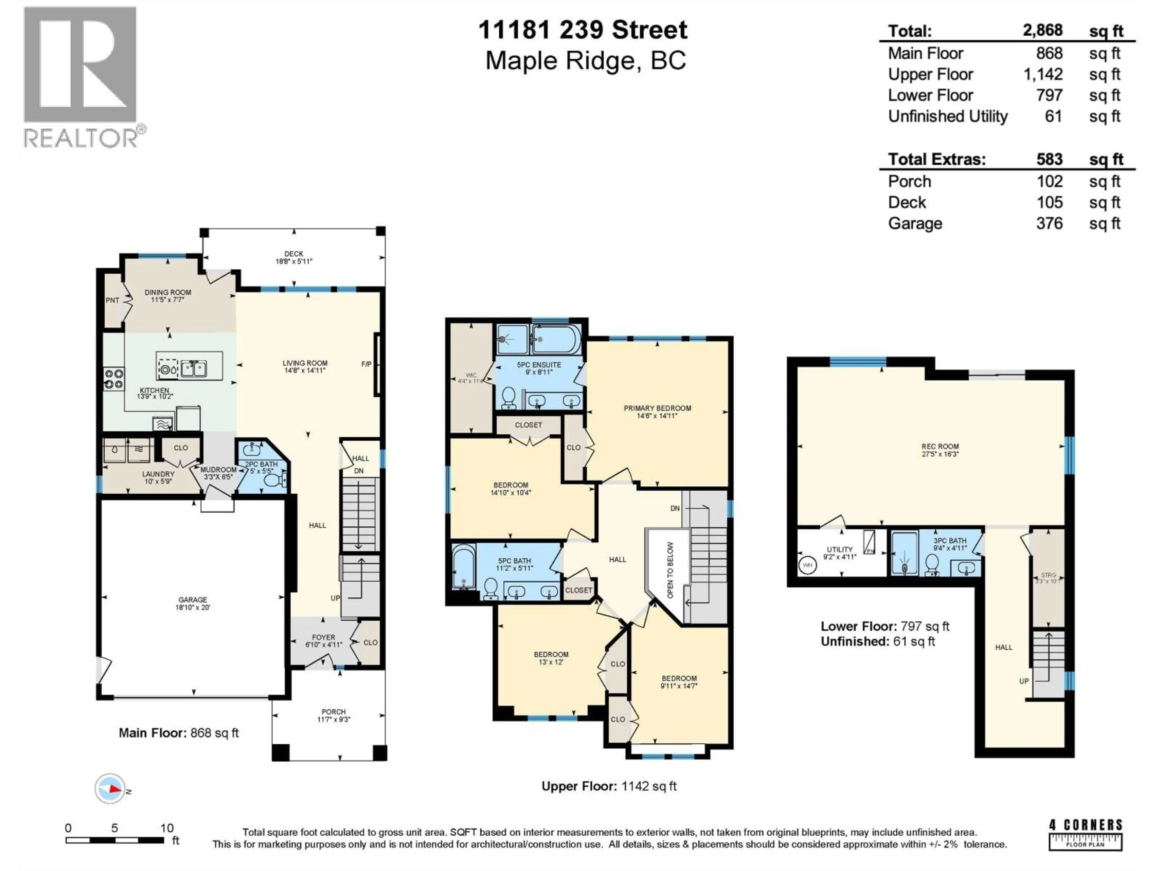 Floor plan for 11181 239 STREET, Maple Ridge British Columbia V2W0H7