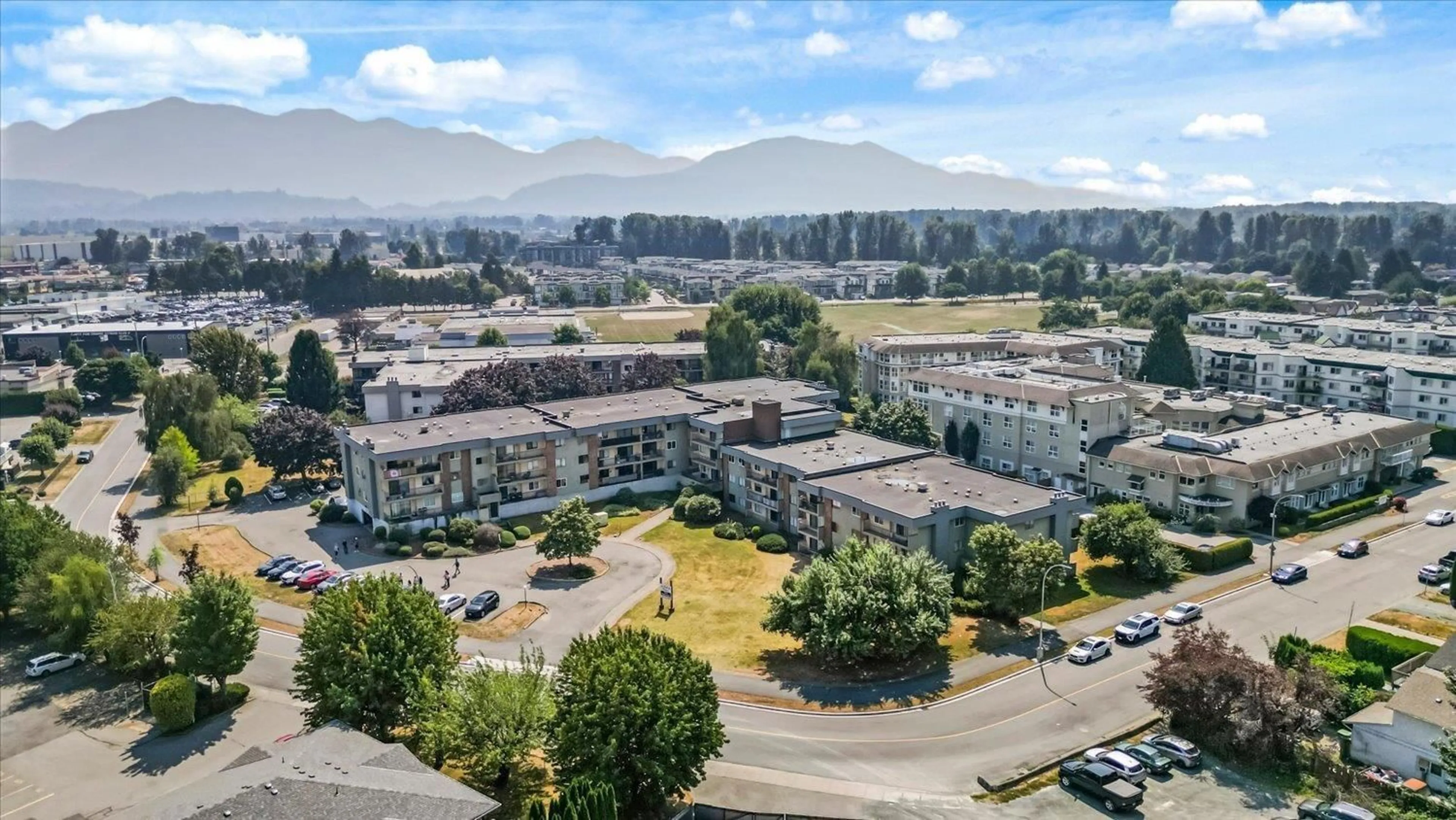 A pic from outside/outdoor area/front of a property/back of a property/a pic from drone, mountain view for 111 - 45598 MCINTOSH DRIVE, Chilliwack British Columbia V2P7J3