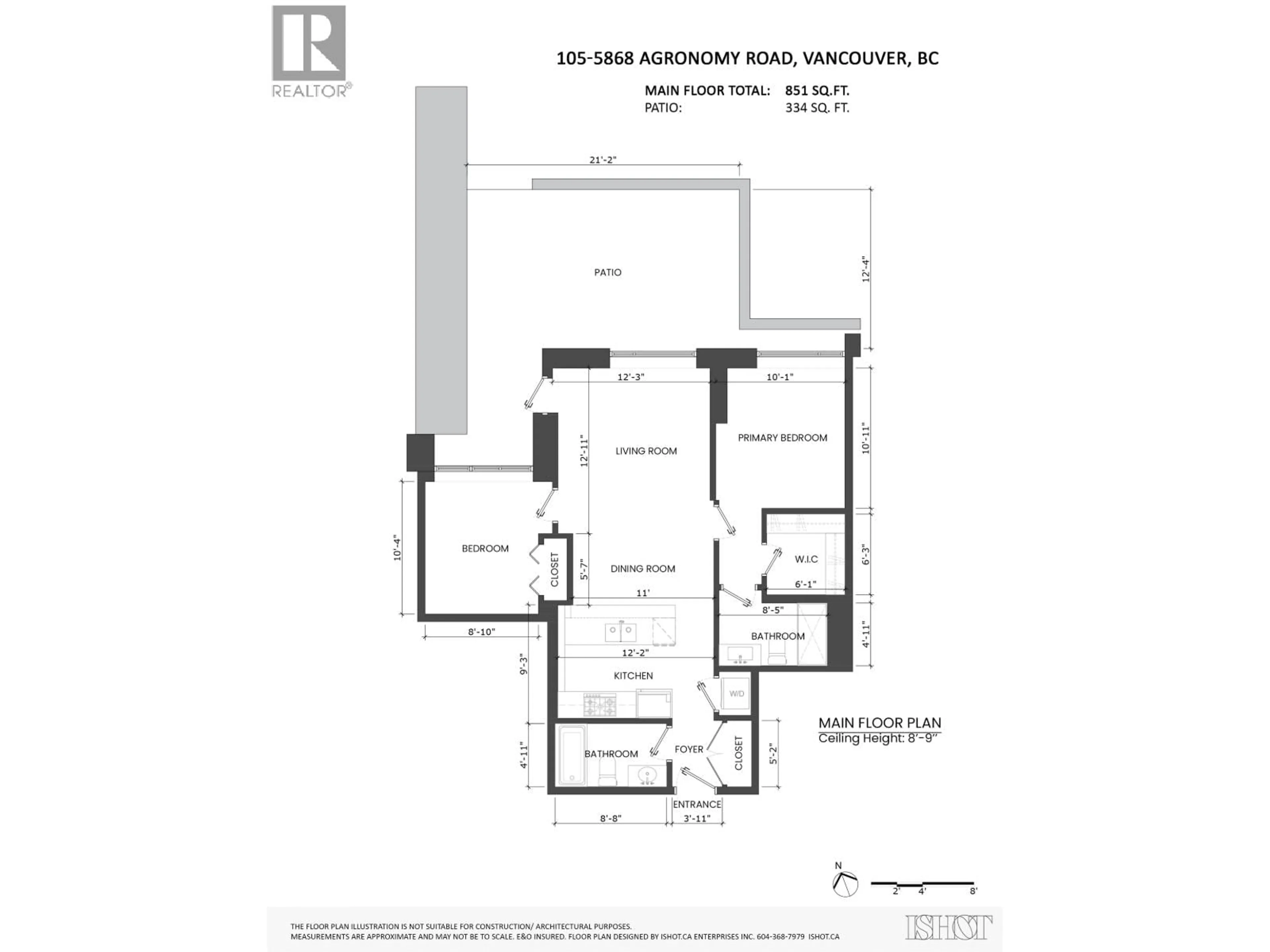 Floor plan for 105 - 5868 AGRONOMY ROAD, Vancouver British Columbia V6T0B5