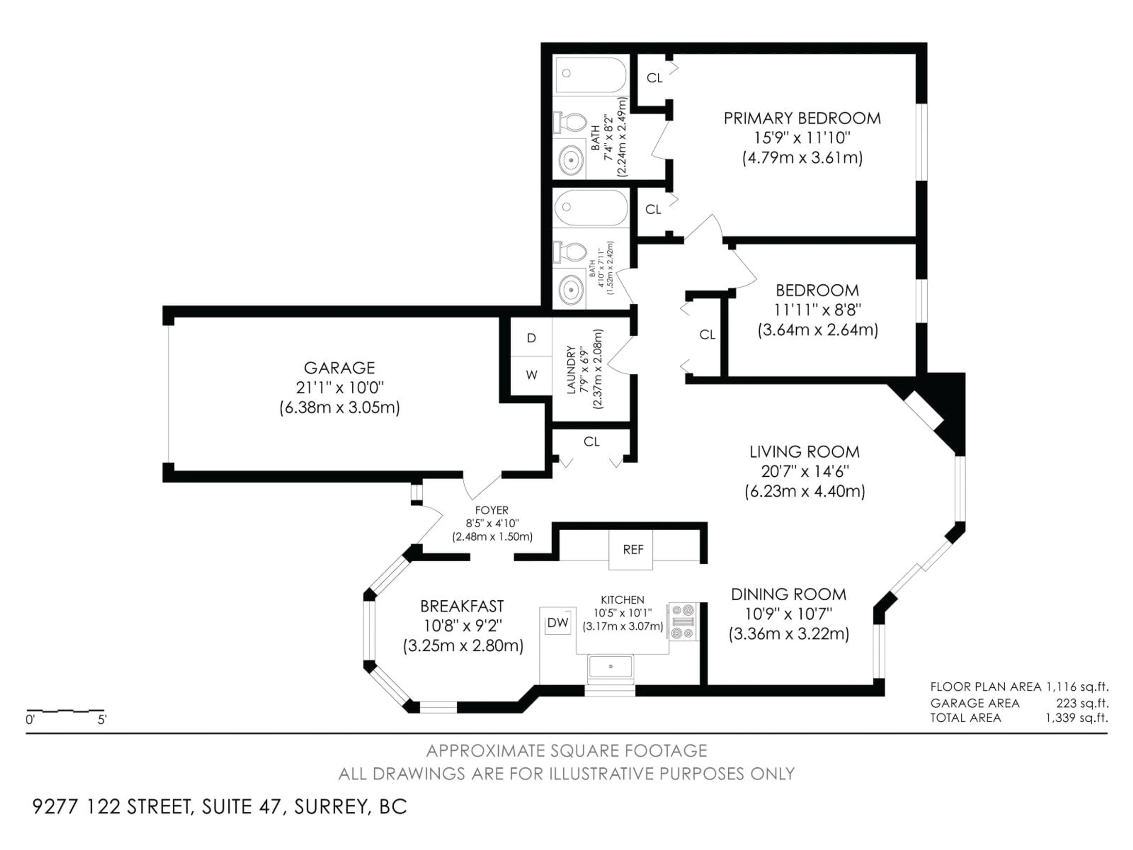 Floor plan for 47 - 9277 122 STREET, Surrey British Columbia V3V7R6