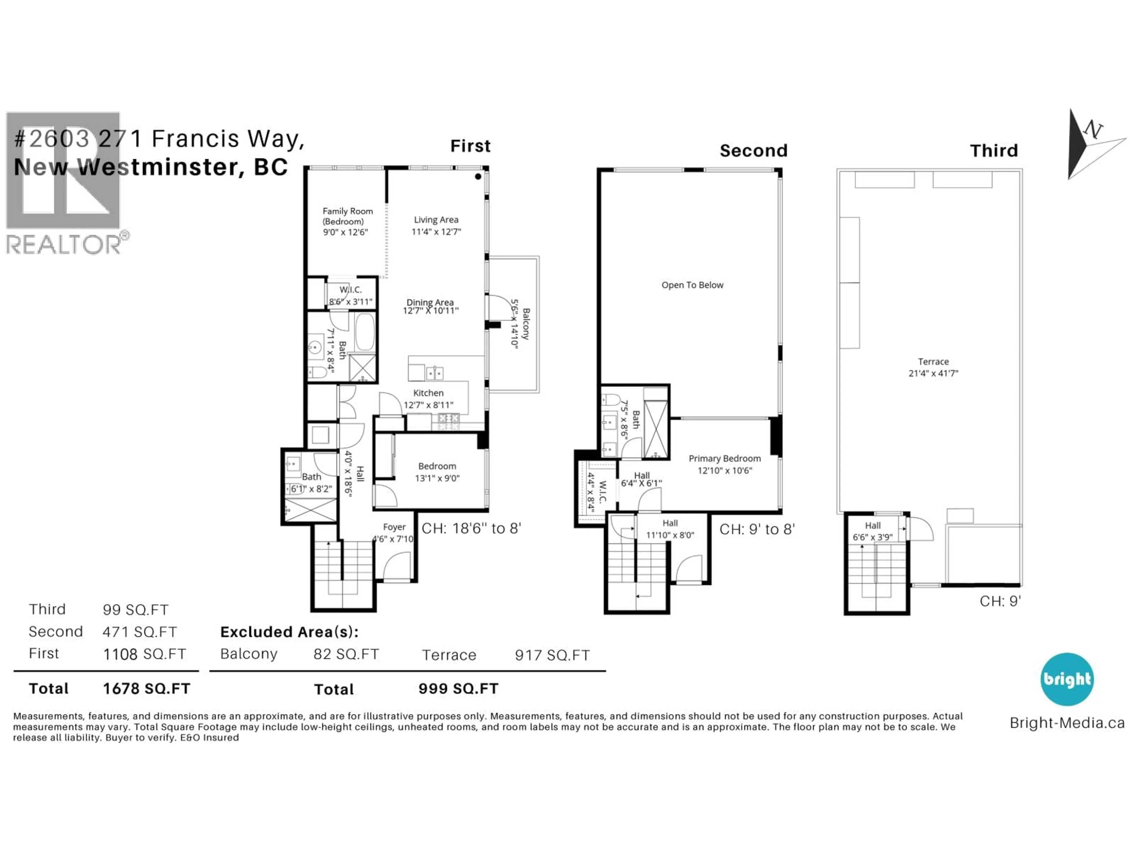 Floor plan for 2603 - 271 FRANCIS WAY, New Westminster British Columbia V3L0H2
