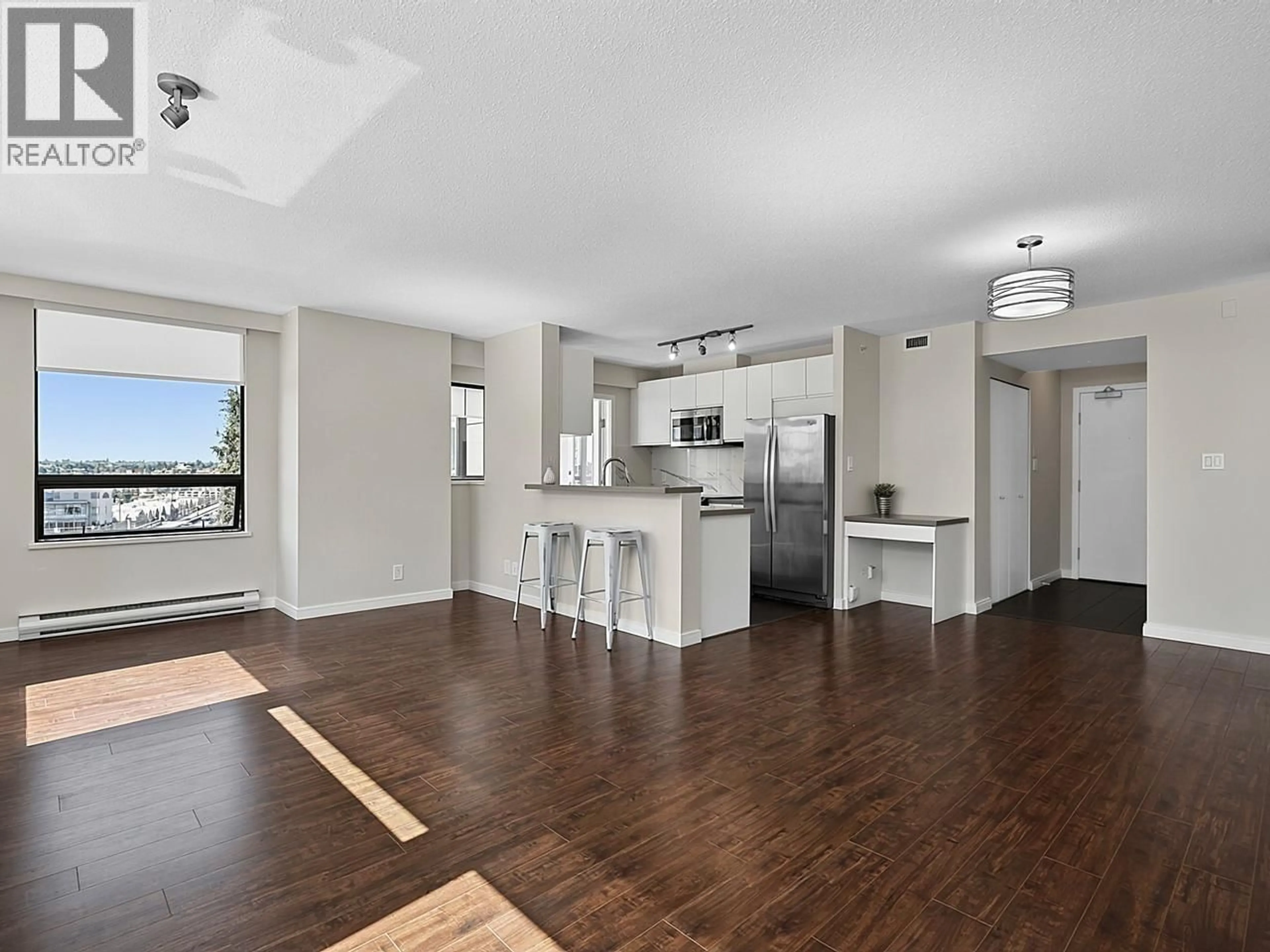 Open concept kitchen, wood/laminate floor for 601 - 1003 PACIFIC STREET, Vancouver British Columbia V6E4P2