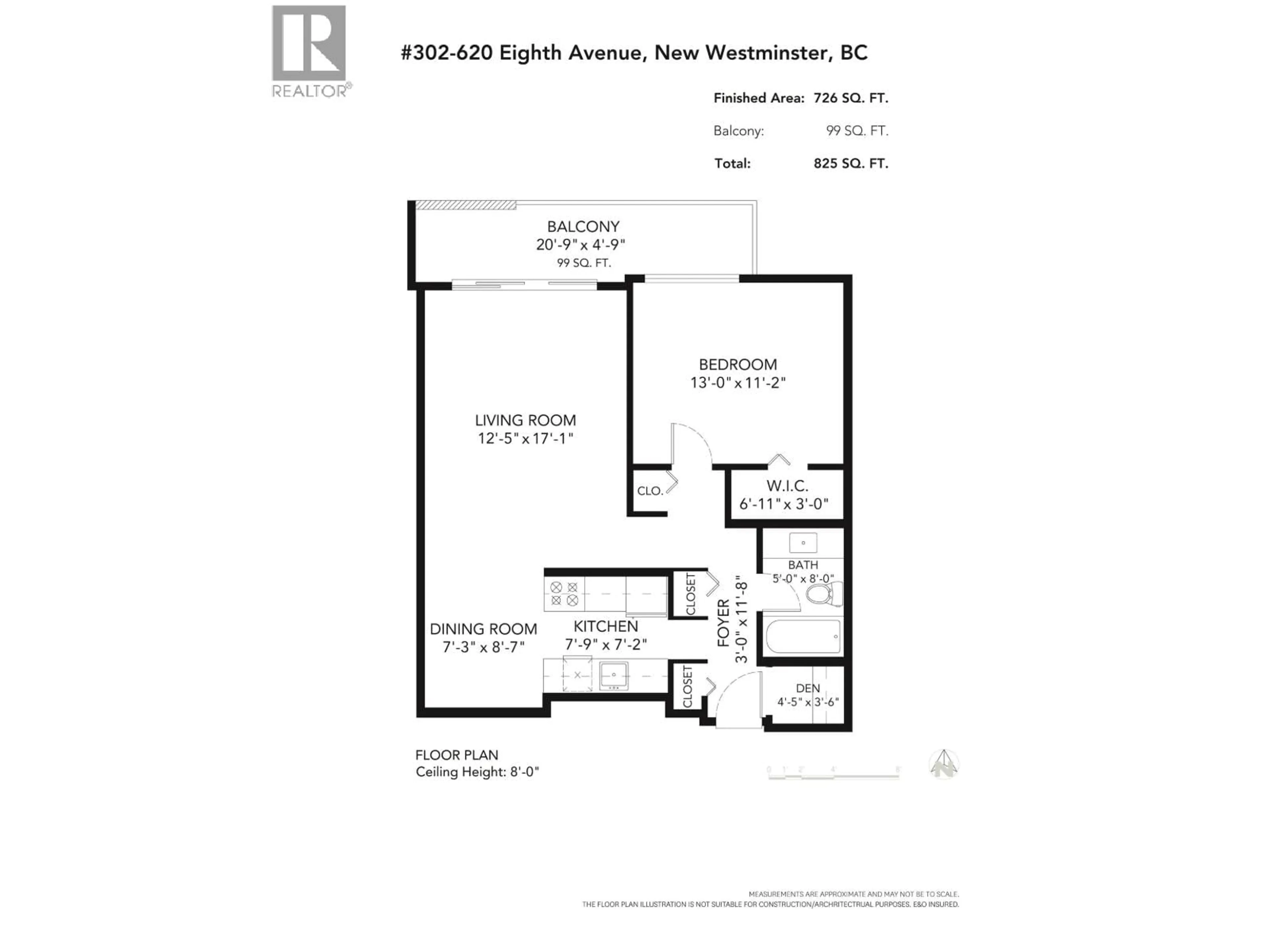 Floor plan for 302 - 620 EIGHTH AVENUE, New Westminster British Columbia V3M5V7