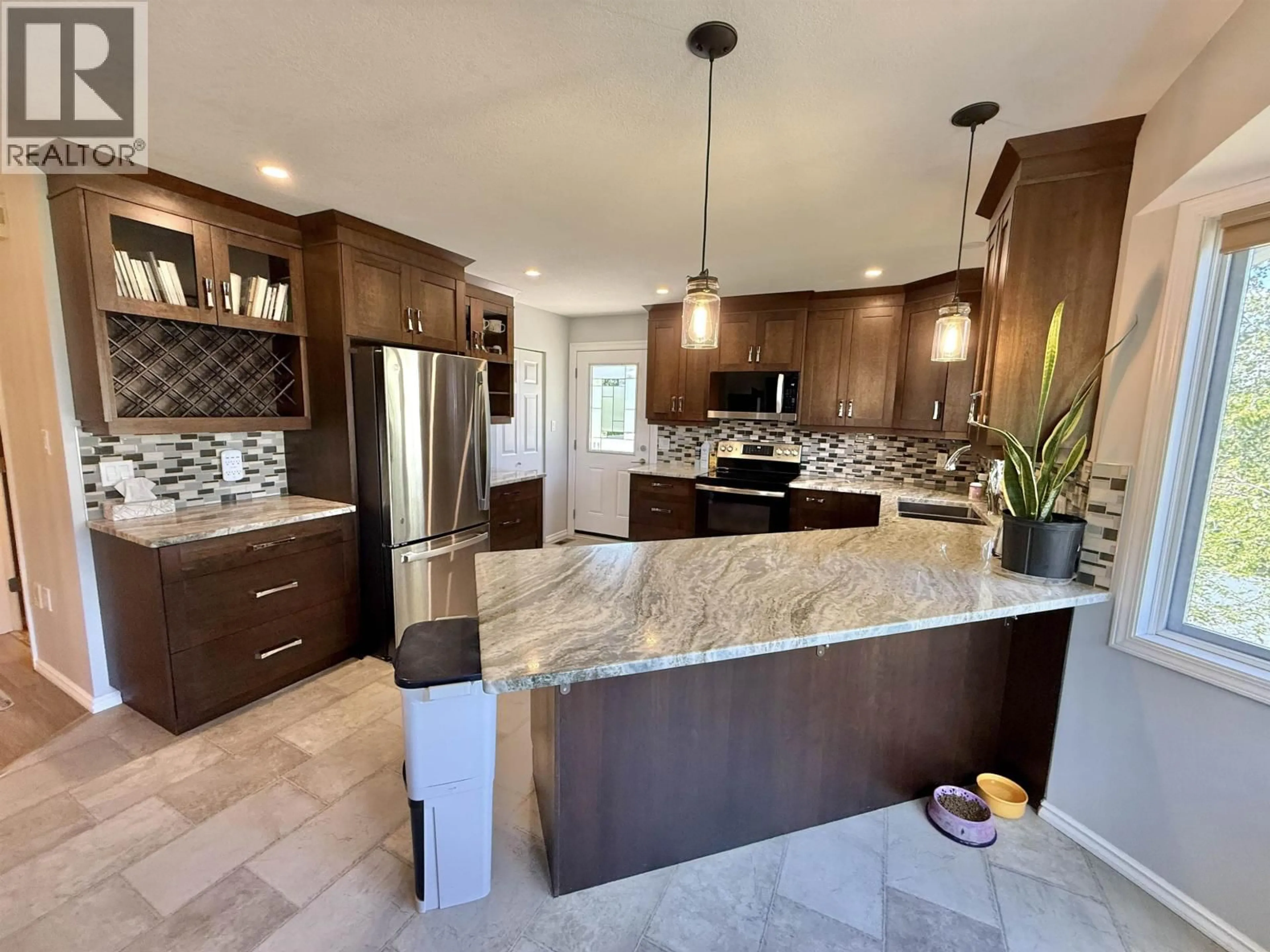Contemporary kitchen, ceramic/tile floor for 157 VACHON ROAD, Quesnel British Columbia V2J5B6