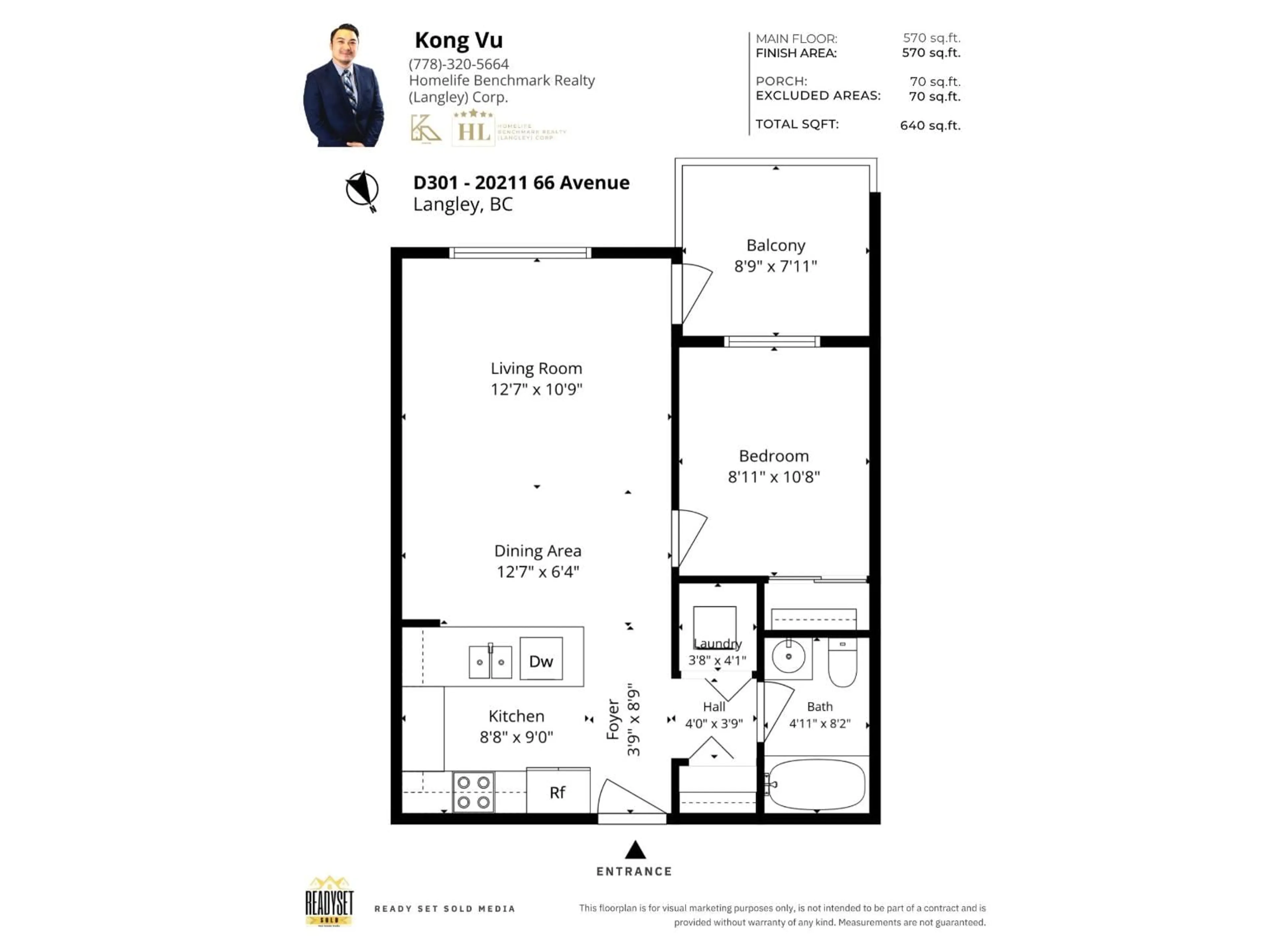 Floor plan for D301 - 20211 66 AVENUE, Langley British Columbia V2Y0L4