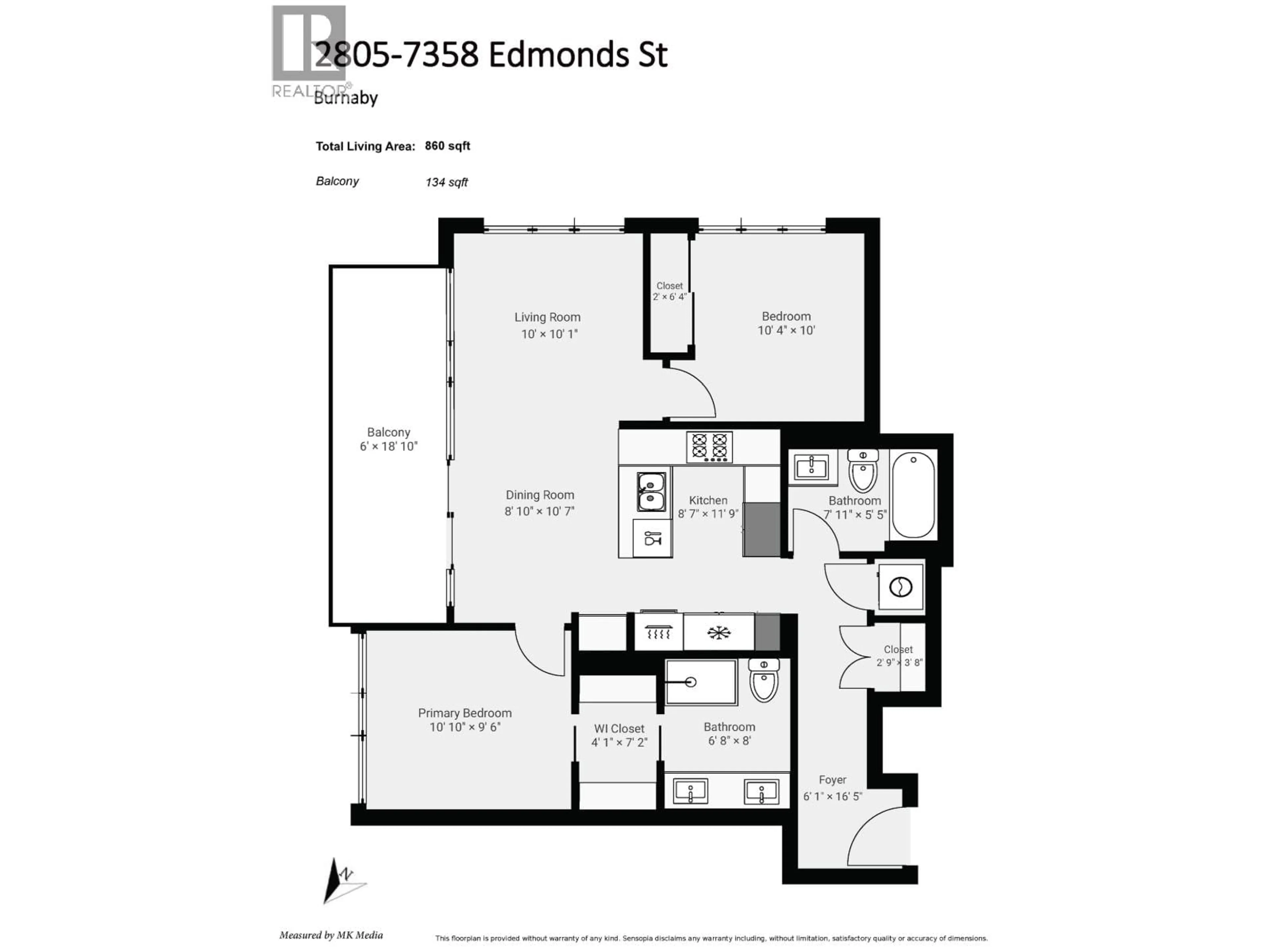 Floor plan for 2805 - 7358 EDMONDS STREET, Burnaby British Columbia V3N0H1