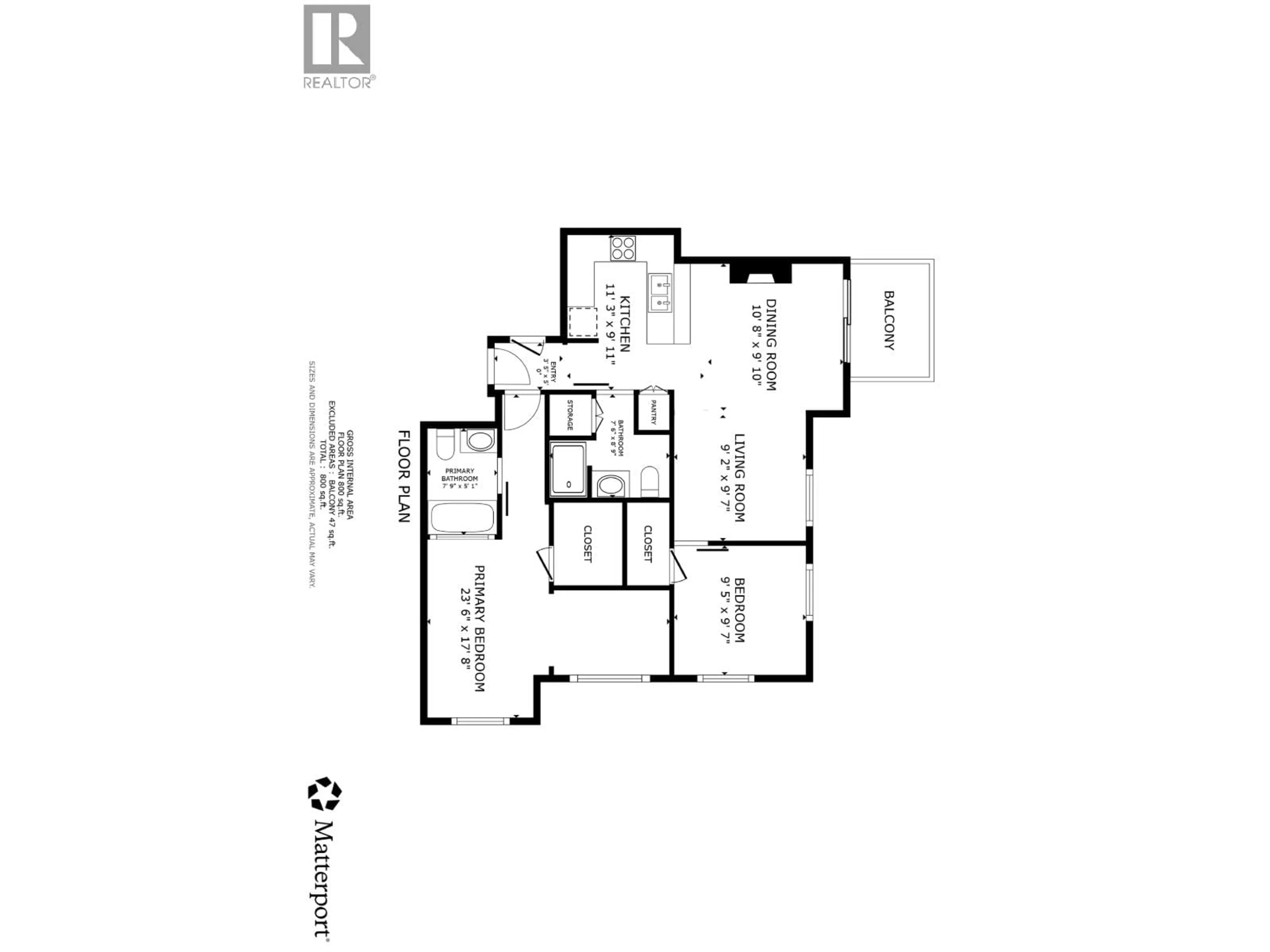 Floor plan for 603 - 989 RICHARDS STREET, Vancouver British Columbia V6B6R6